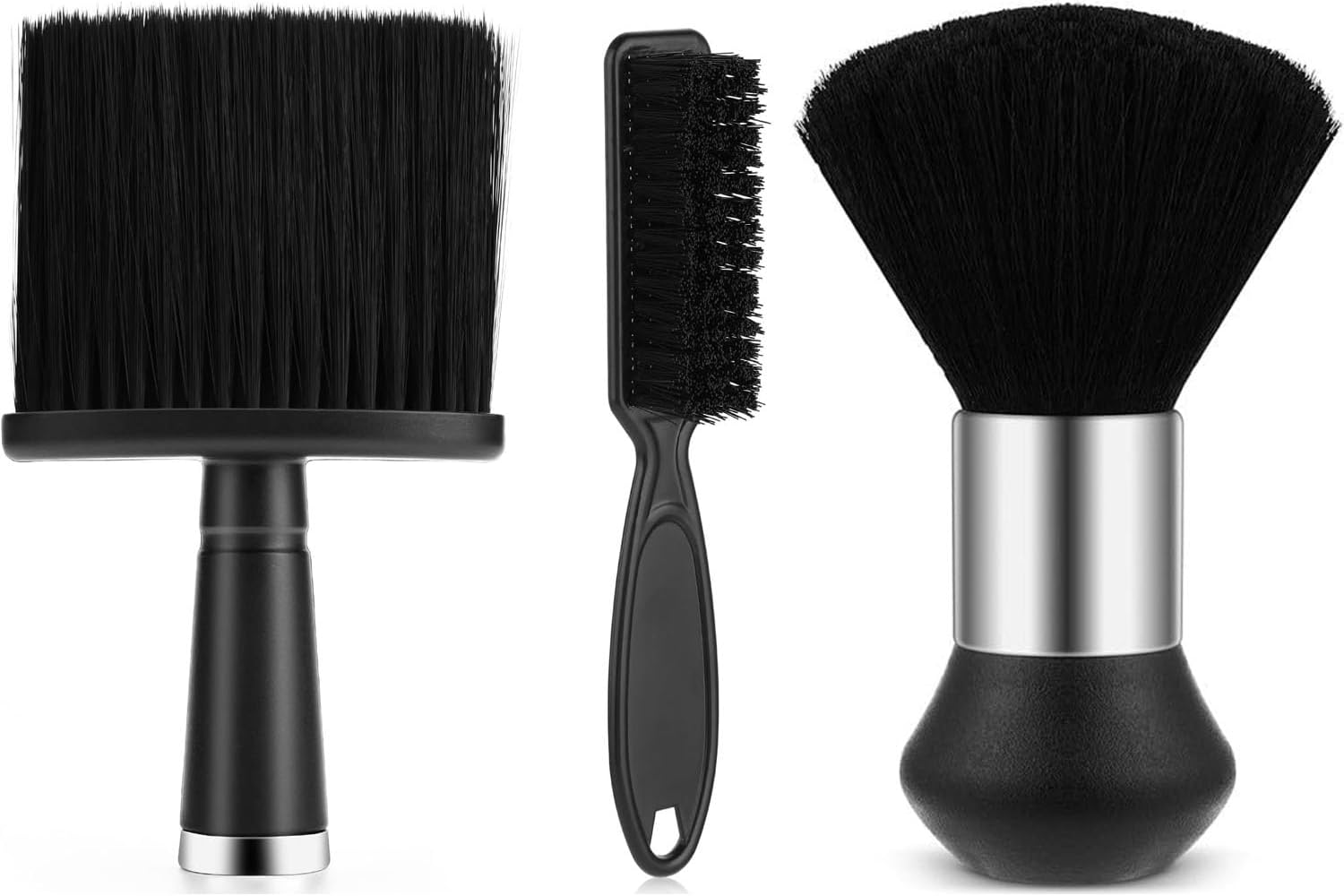 3 Piece Barber Brush Set,Hair Clipper Cleaning Brush,Soft Neck Duster for Brushing off Hair around Neckline & Ears,Cutting Brush,Soft Barber Trimmer Clipper Cleaner Hairbrush,Cleaning Brush image number 1