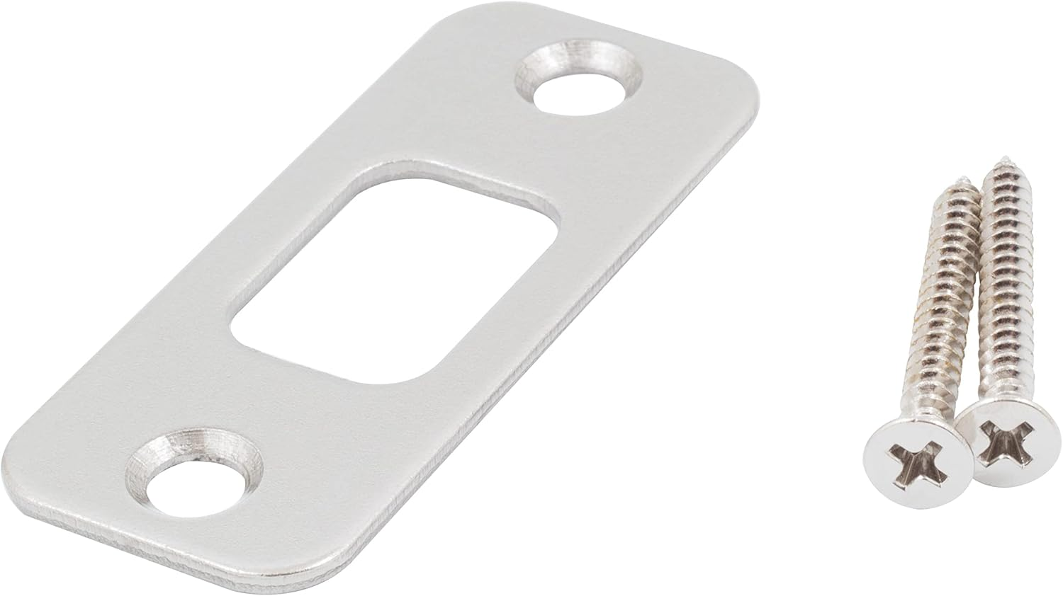 Round Corner Deadbolt Strike Plate, 1-1/8" X 2-3/4", 2-1/8" Center-To-Center, Antique Brass by Stone Harbor Hardware image number 6