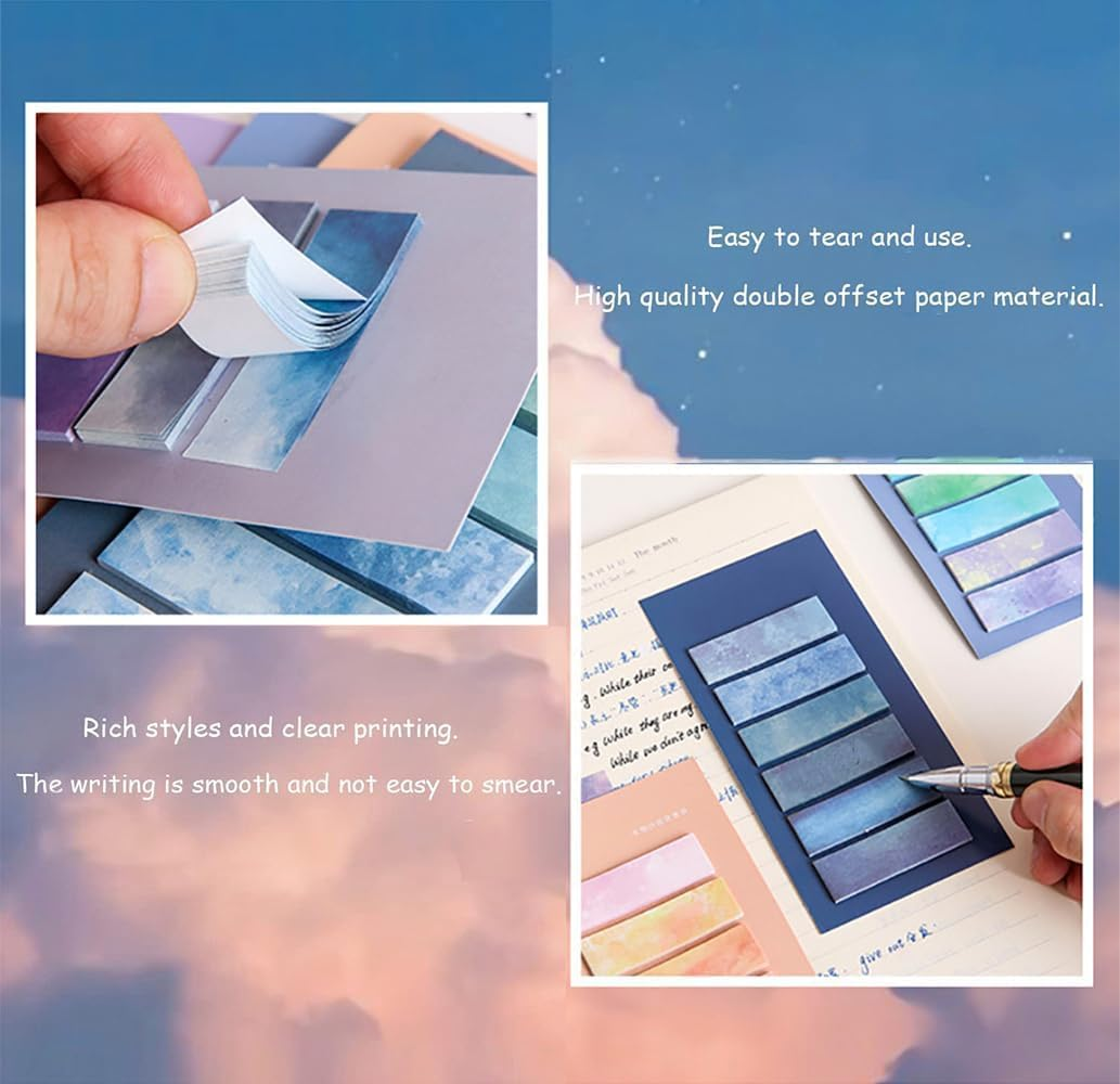YJSPARKK Sticky Index Tabs Page Markers,8 Pack Gradient Writable and Repositionable Book Flags Markers Label Stickers Index Tabs Notes for Page Marking Classify File（Random） image number 4
