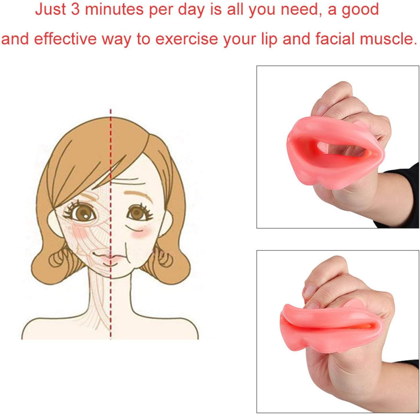 Majatou Lip Trainer, Silicone Face Lifting Lip Exerciser Mouth Muscle Tightener Tightening Antiwrinkle Tool image number 1