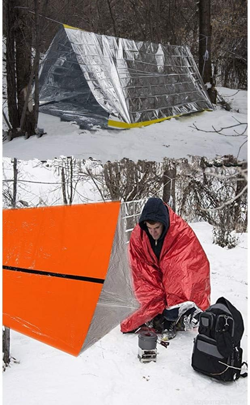 Emergency Survival Shelter Tent, 59 X 98.4Inch Waterproof 2-Person Mylar Thermal Shelter for Hiking Camping image number 3