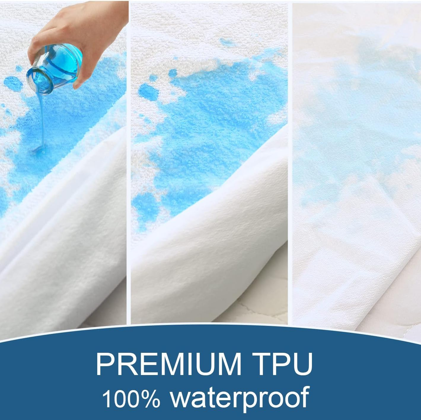 Lakora Single Size 100% Waterproof Mattress Protector,Terry Towelling Cover Soft Noiseless with 40Cm Deep Pocket Breathable Mattress Cover image number 2