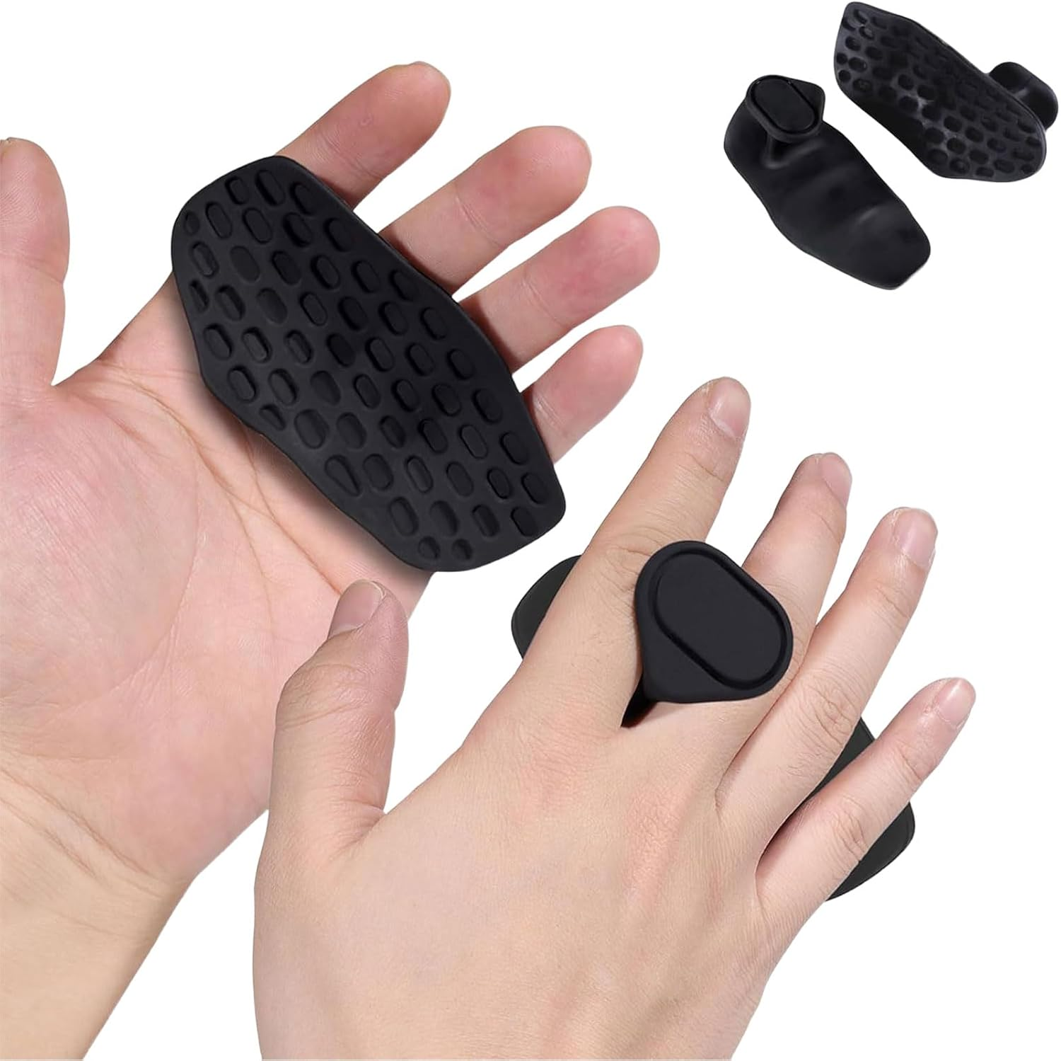 4Pcs Gym Grips, Silicone Anti-Slip Weight Lifting Gloves, Ergonomic Grip Strengthener Grip Strength Trainer, Finger Exerciser Weightlifting Gloves, Gym Training Exercise, Dumbbell Deadlifts, Pull-Ups image number 3