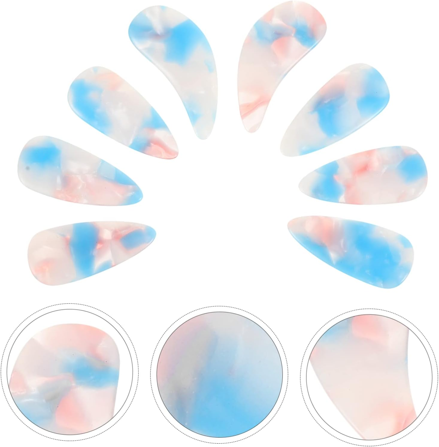 Vaguelly 8Pcs Guzheng Nail Covers Soft Comfortable Fingertip Protectors for Musical Instruments Double-Sided Medium - Multi image number 3