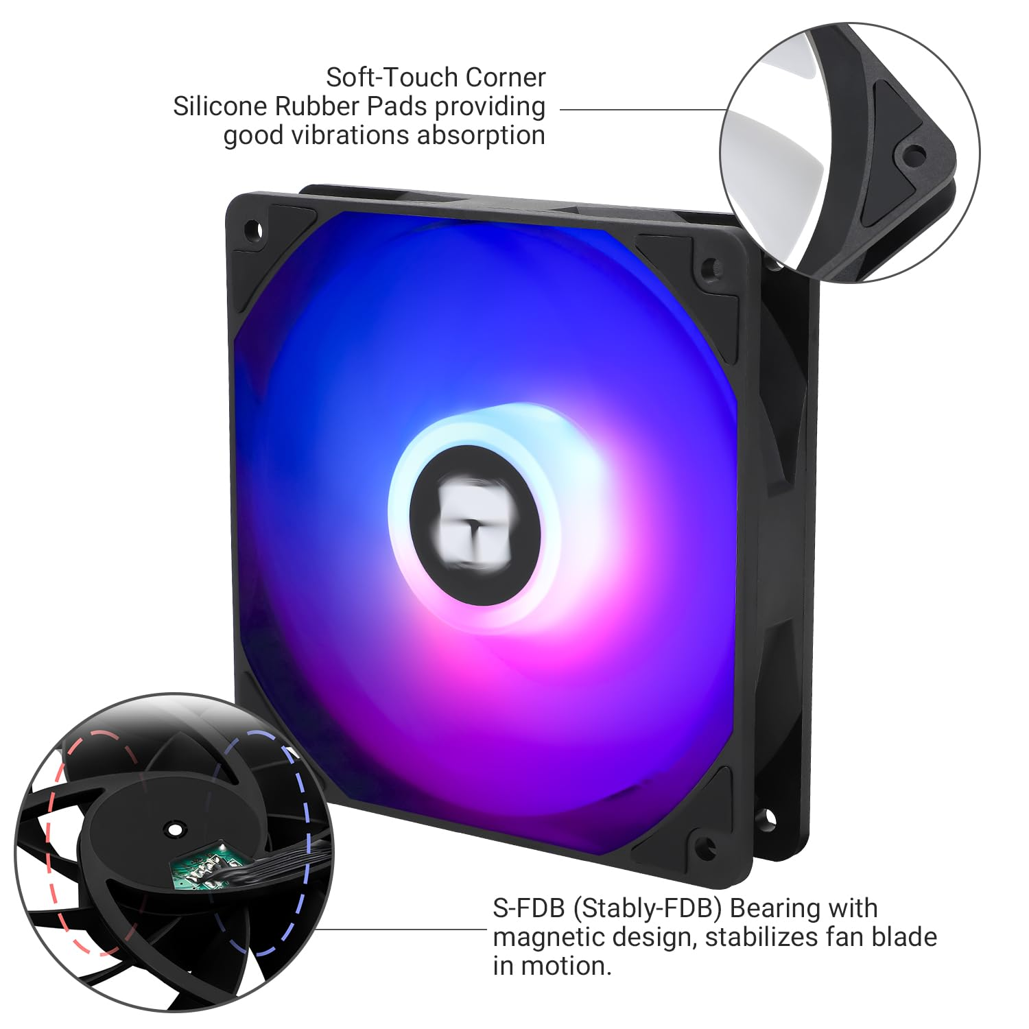 Thermalright TL-C12C-S X5 CPU Air Fan, 120Mm ARGB Case Cooler, PWM Silent Computer Fan with S-FDB Bearing, up to 1550RPM Speed Cooling,Pc Cooling Fan,5-Packs image number 4