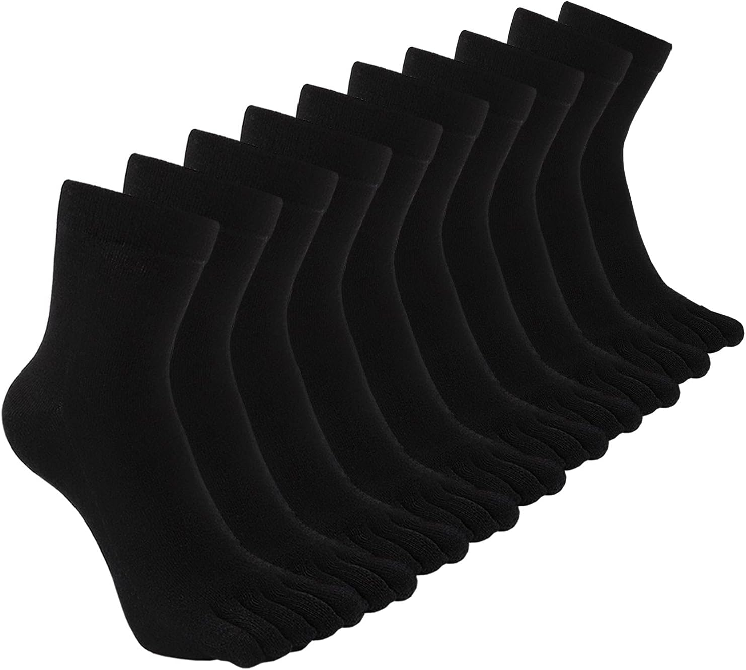 Mens Toe Socks Crew Running Five Finger Socks Cotton