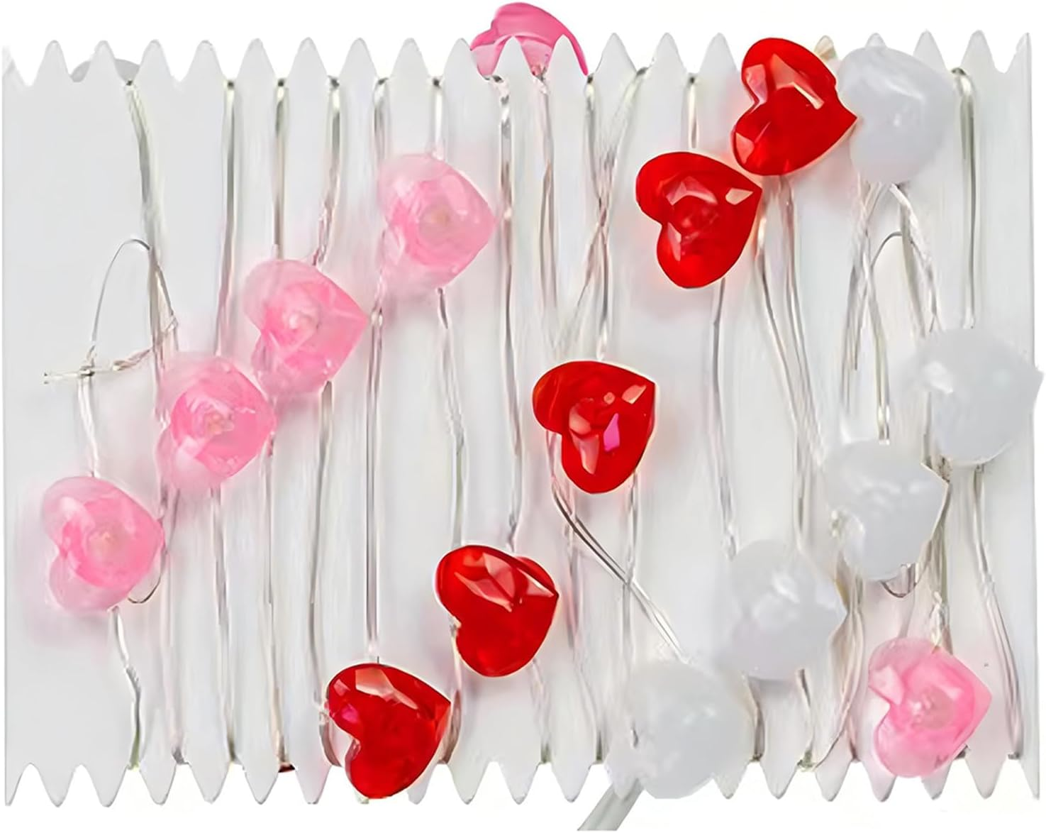 Homiliky 3 Colors Love Heart String Lights - 2M 20 Leds Battery Powered for Valentine'S Day, Wedding, Mother'S Day, Anniversary Indoor Decorative [Energy Class A] image number 4