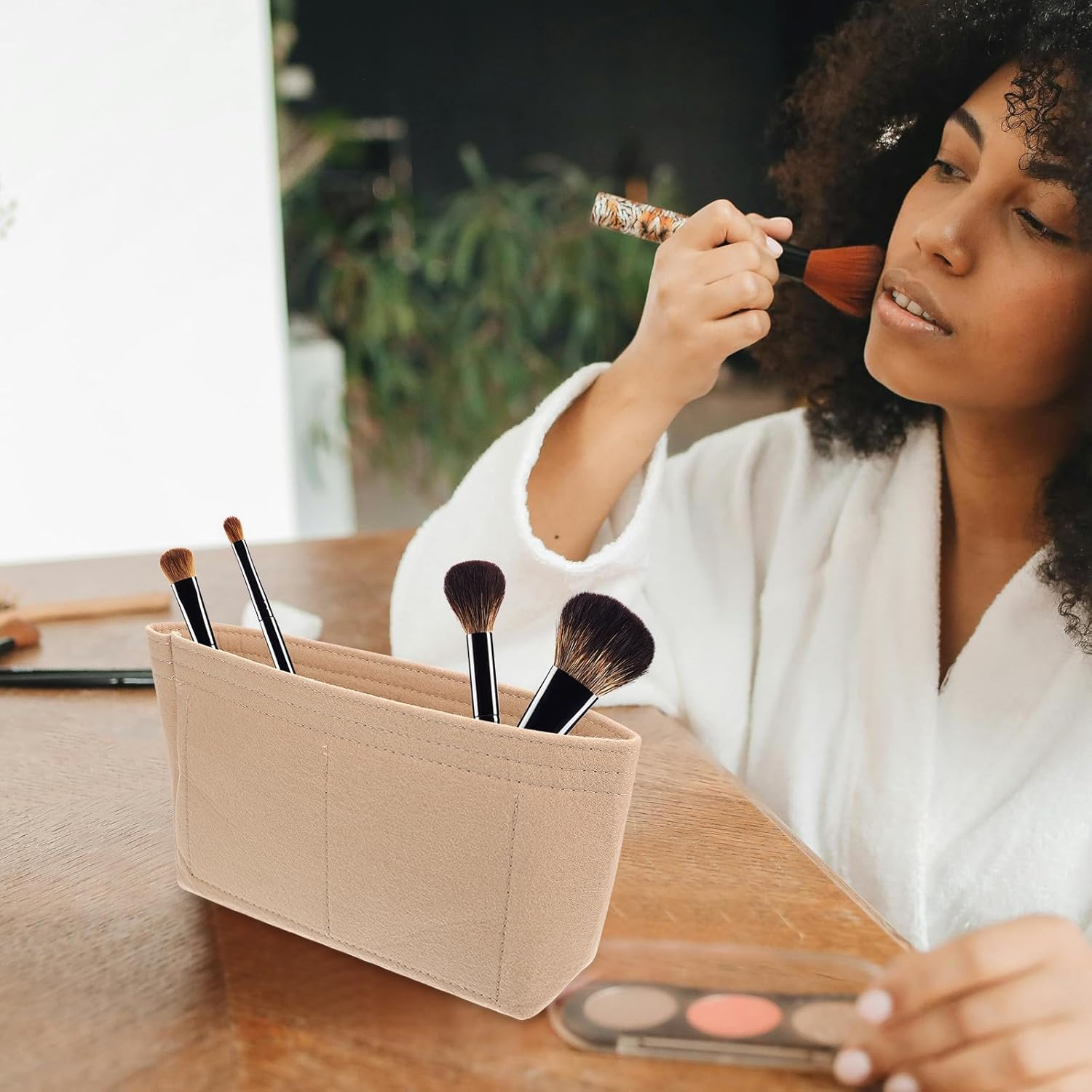 SUPVOX Felt Purse Organizer Inserts 2Pcs Lightweight Storage Liner Bags for Womens Handbag Tote Zippered and Open Top Compartments