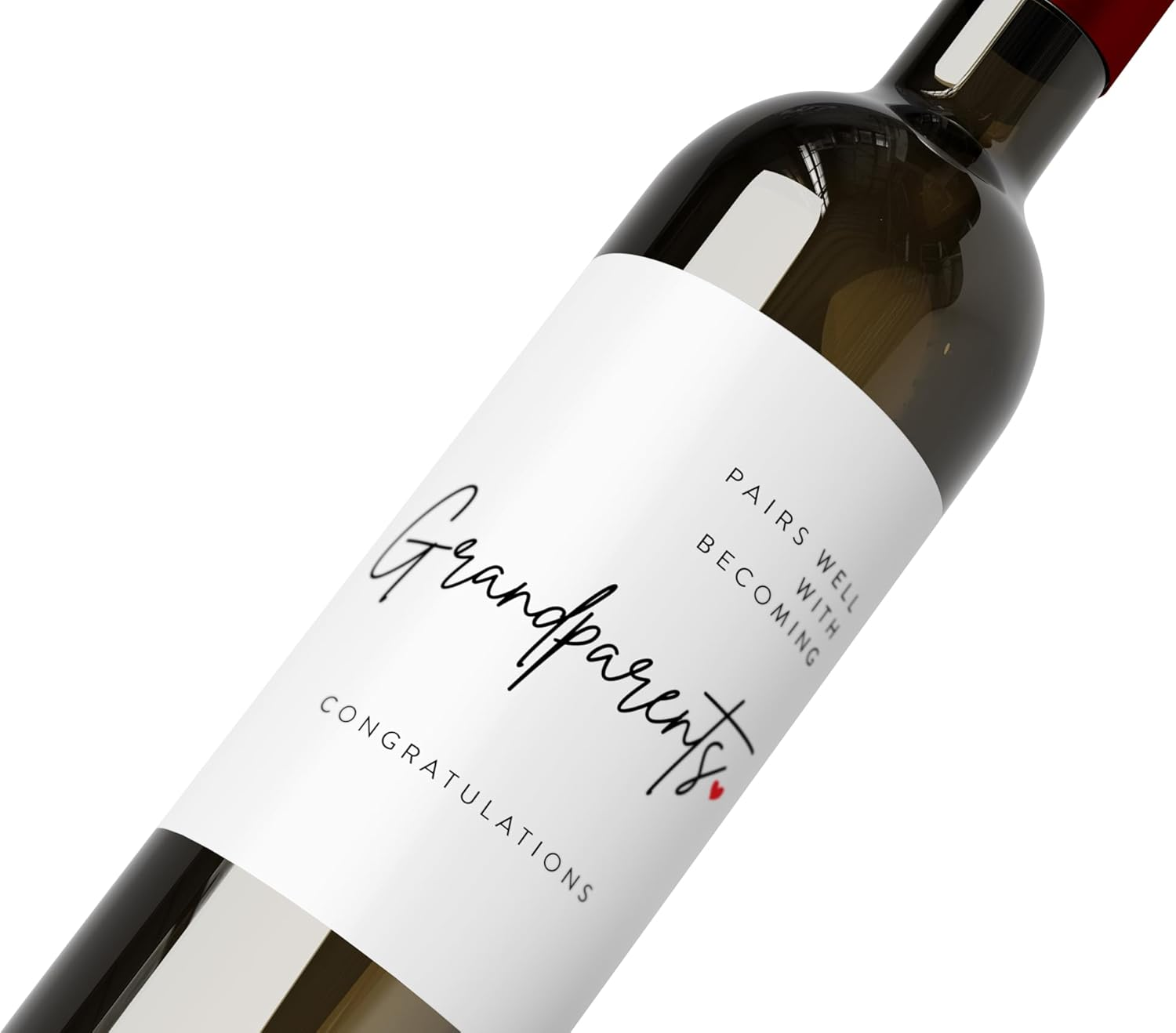 OZ DECO Pregnancy Announcement Wine Labels for New Grandparents - Waterproof, Easy Apply - 2-Pack, Made in Australia (L) image number 3