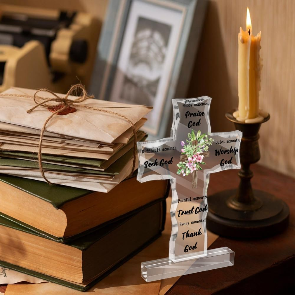 Christian Gifts for Men Easter Gifts Christian Gifts for Women Acrylic Cross Sign Jesus Gifts Religious Gifts Bible Gifts for Women Bible Accessories Religious Gifts for Men Baptism Confirmation Gifts image number 2