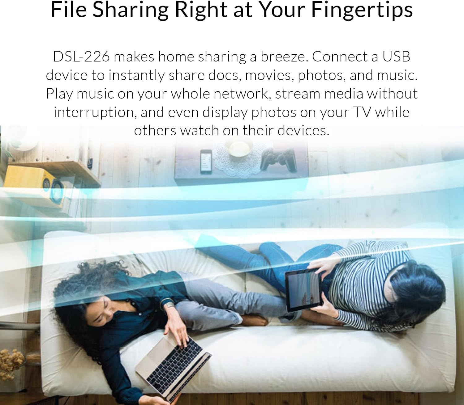 D-Link DSL-226 N300 Wireless VDSL2/ADSL2+ Modem Router - Wifi 4, NBN Compatible, 4 X LAN Ports, USB 3.0, Gaming & Networking Devices image number 3