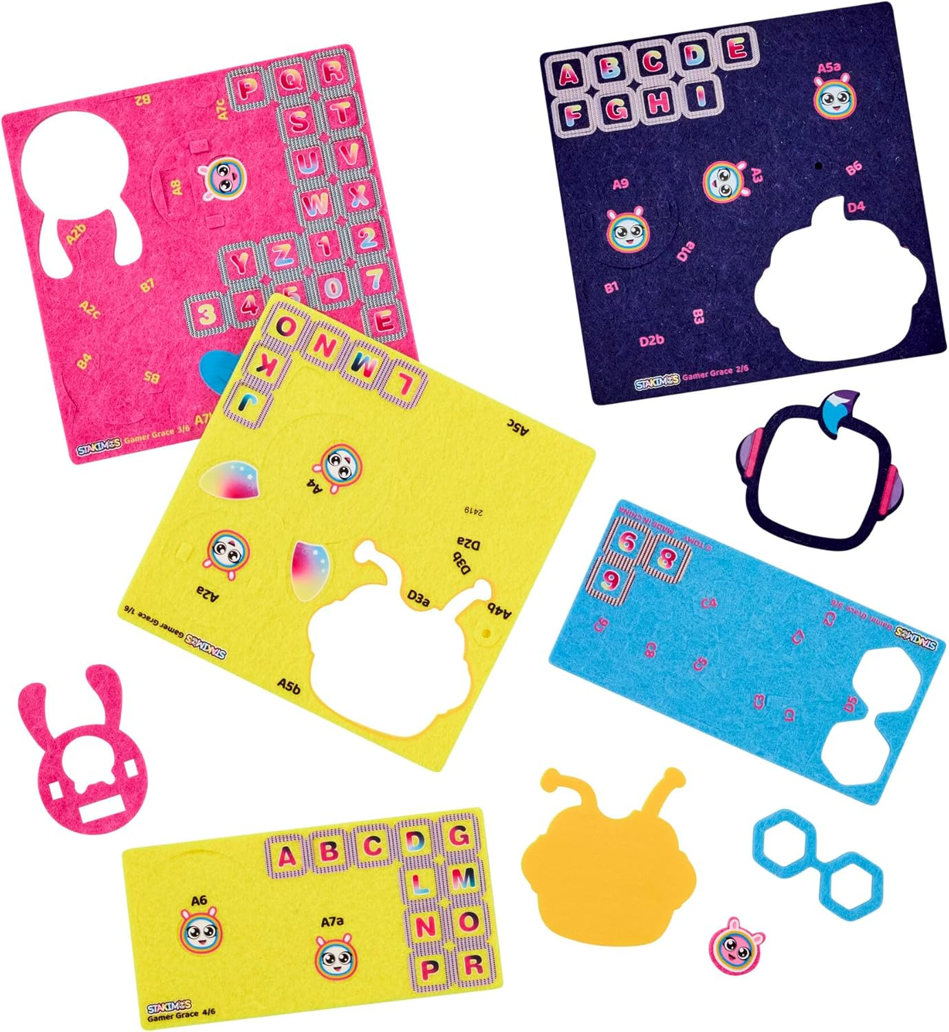 TOMY Stakimos Gamer Grace | Kids Craft Set to Build Your Own Adorable 3D Character from Recycled Polyester Craft Foam | No Glue or Cutting Needed | Craft Kits for Kids Ages 6+ Years image number 1