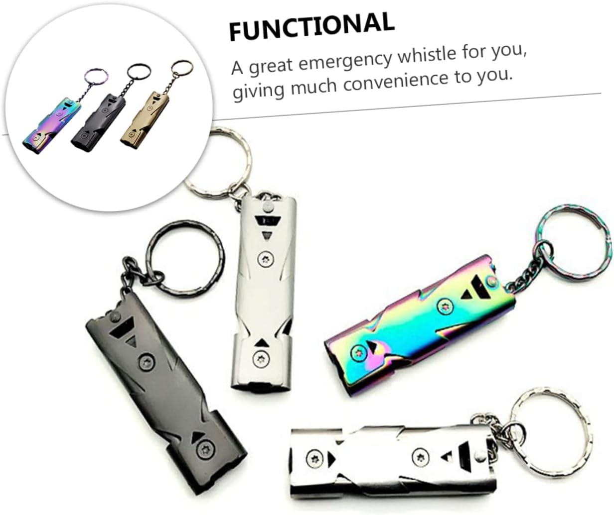 KOMBIUDA Double Tube Survival Whistle Loud Outdoor Safety for Sports and Emergency Situations