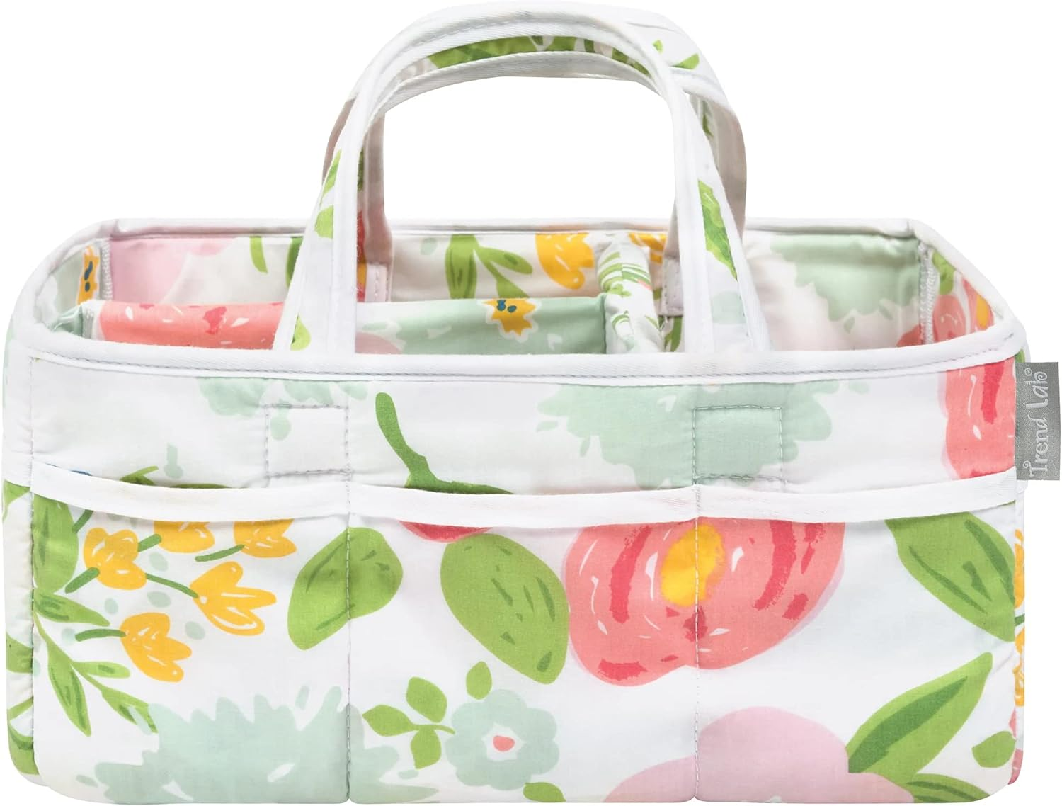 Trend Lab Floral Storage Caddy Diaper Organizer for Baby Nursery and Changing Table Accessories, 12 in X 6 in X 8 In image number 3
