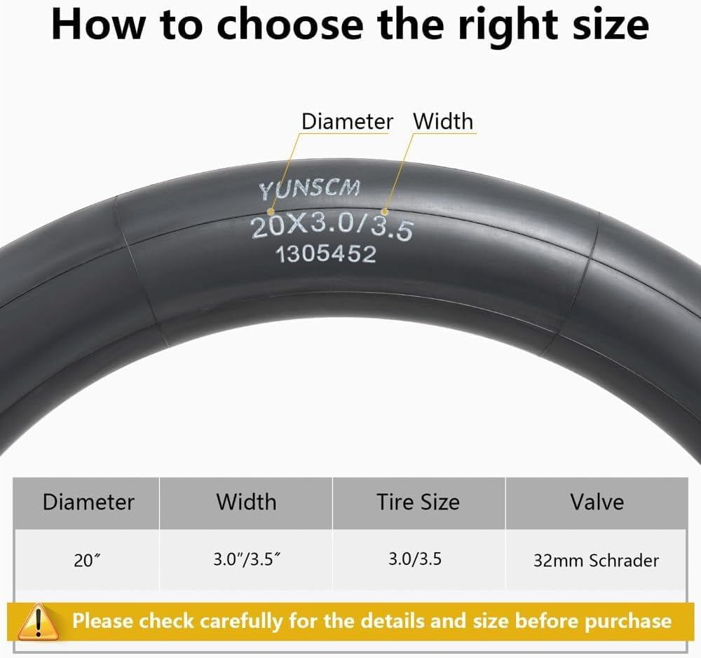 Yunscm 2 Pcs,20X3.0 Tube,20X3.0 Fat Bike Tubes Heavy Duty,Schrader Valve 32Mm,20X3.0/3.5 Bike Inner Tubes,Fat Bicycle Tube 20 3.0,Mountain Bike Tube 20 3.0,20X3.5 Bike Tubes,Fat Bike Tube 20 Inch 3.0 image number 6