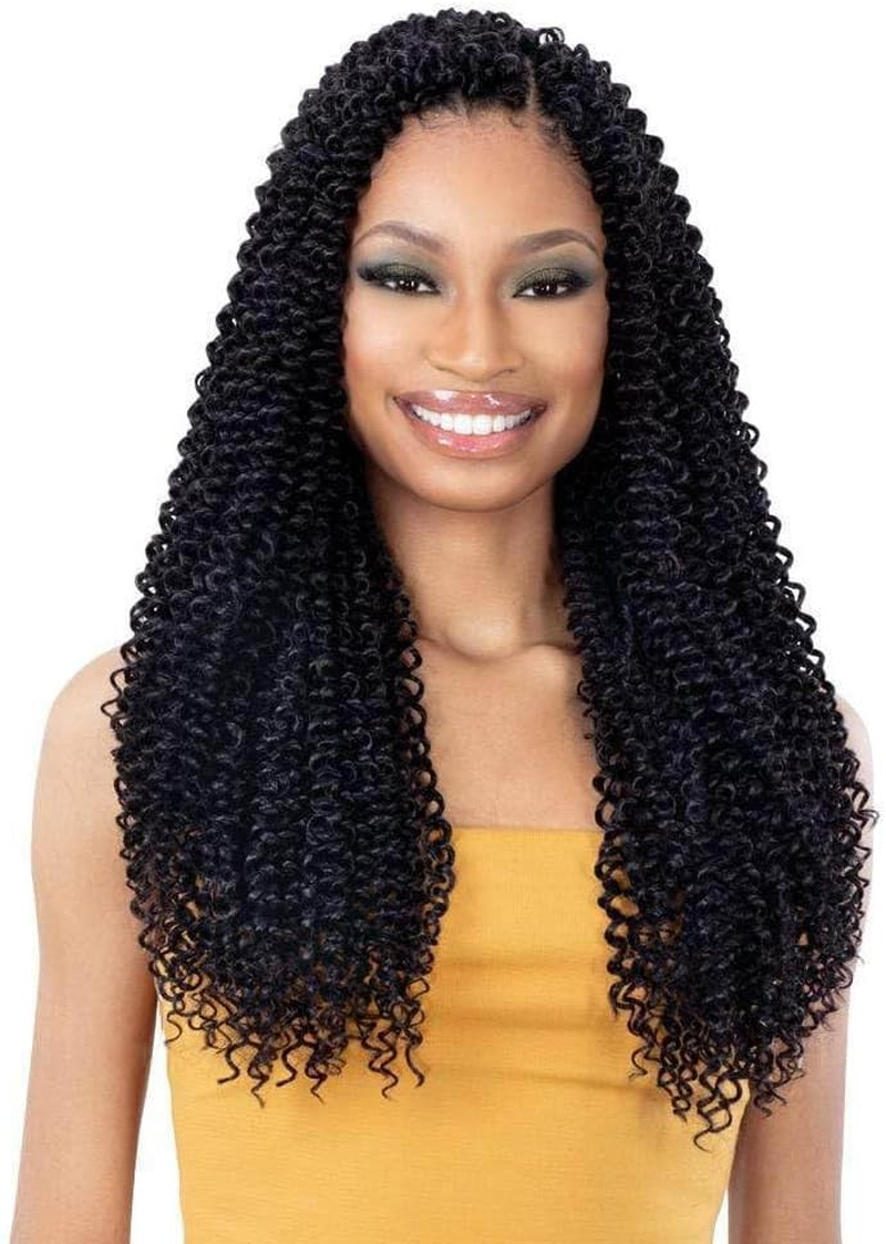 Freetress Braid Crochet & Latch Hook 3X Pacific Curl 18" (1B off Black) image number 2