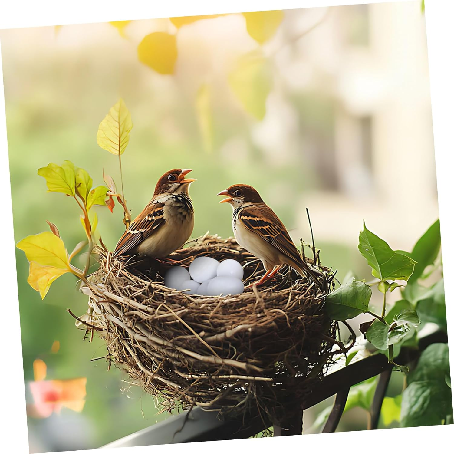 JOINPAYA 10Pcs Realistic Fake Bird Eggs for Cockatiel Breeding Training Solid Weight Imitation Naturalistic Design Proper for Home Decor and Bird Care