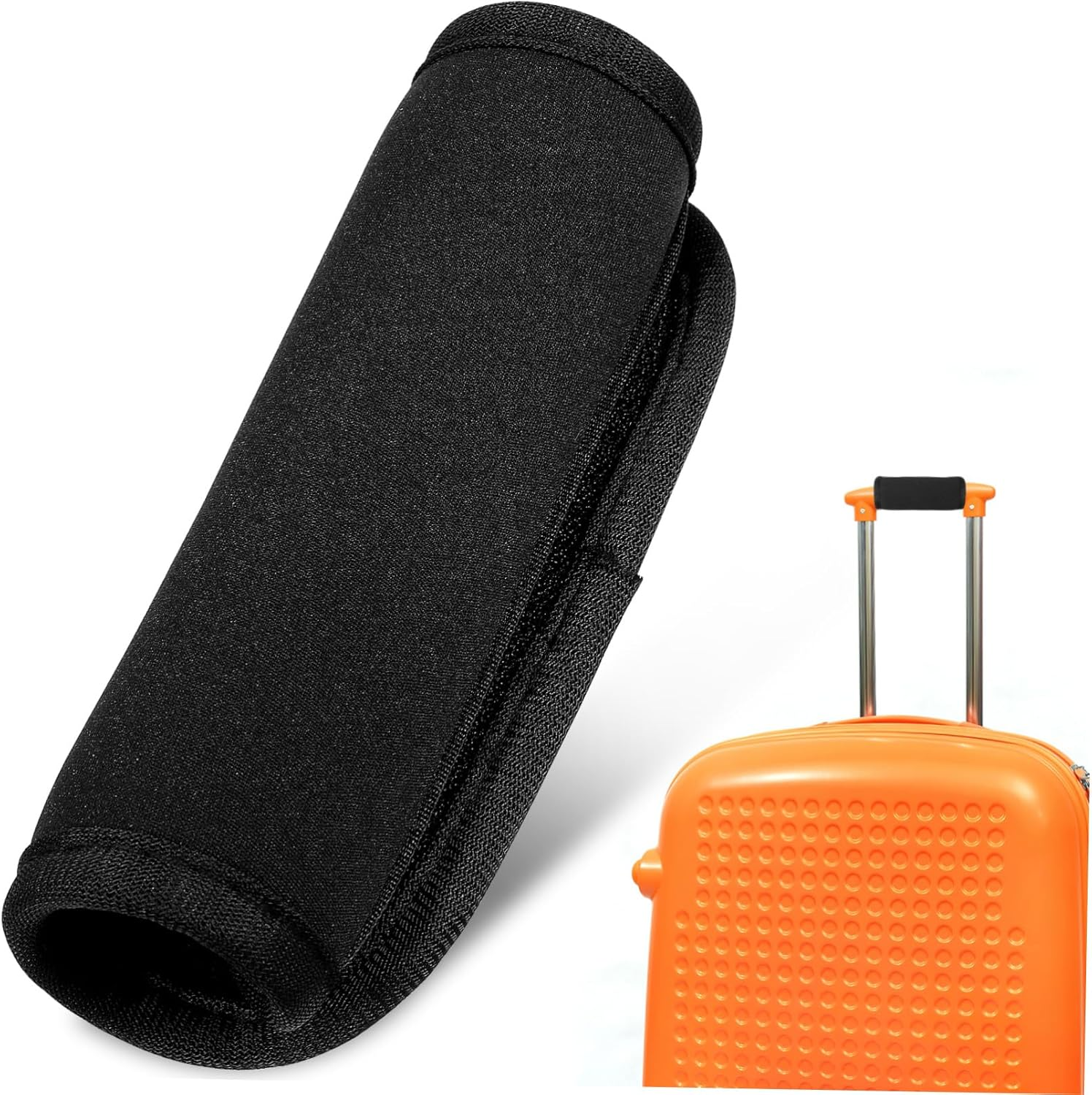 Gatuida Luggage Handle Wrap Sleeve Neoprene Trolley Handle Grip Cover Black Travel Suitcase Accessory for Carrying and Protection image number 2