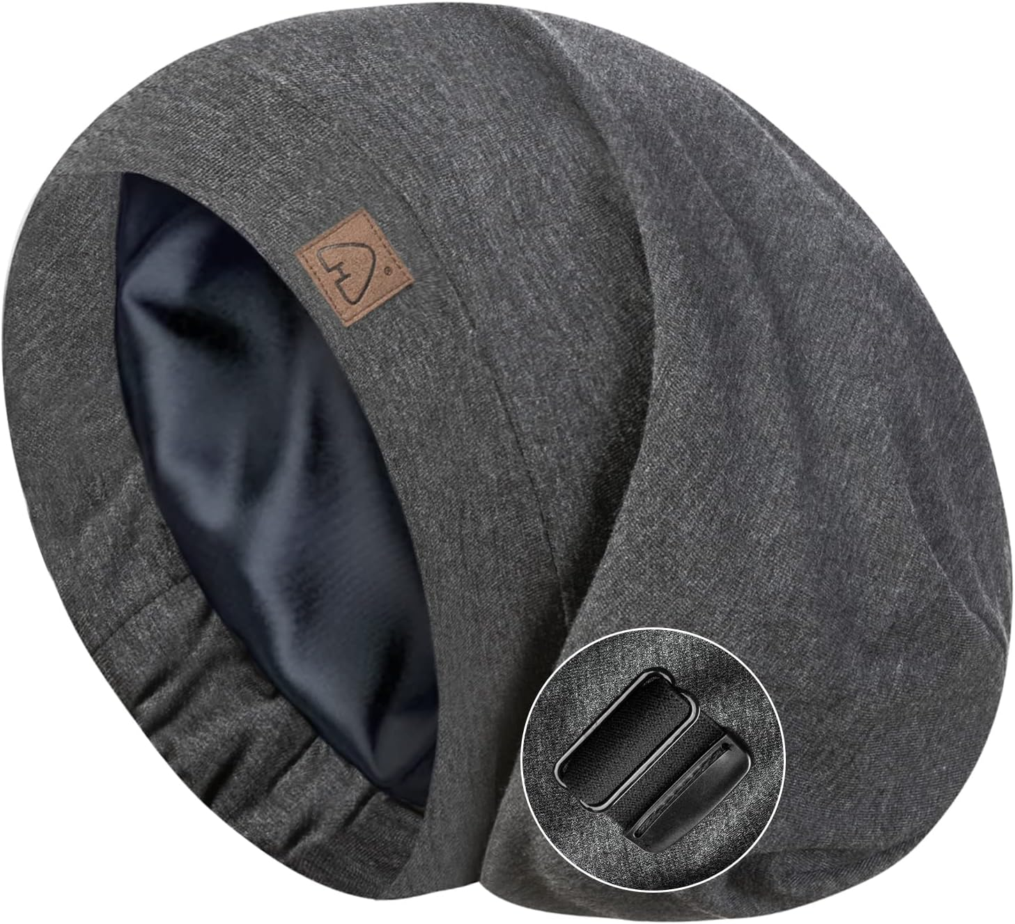 Hat Hut Silk Satin Lined Sleep Cap Bonnet for Curly Hair, Adjustable Satin Hair Wrap for Sleeping