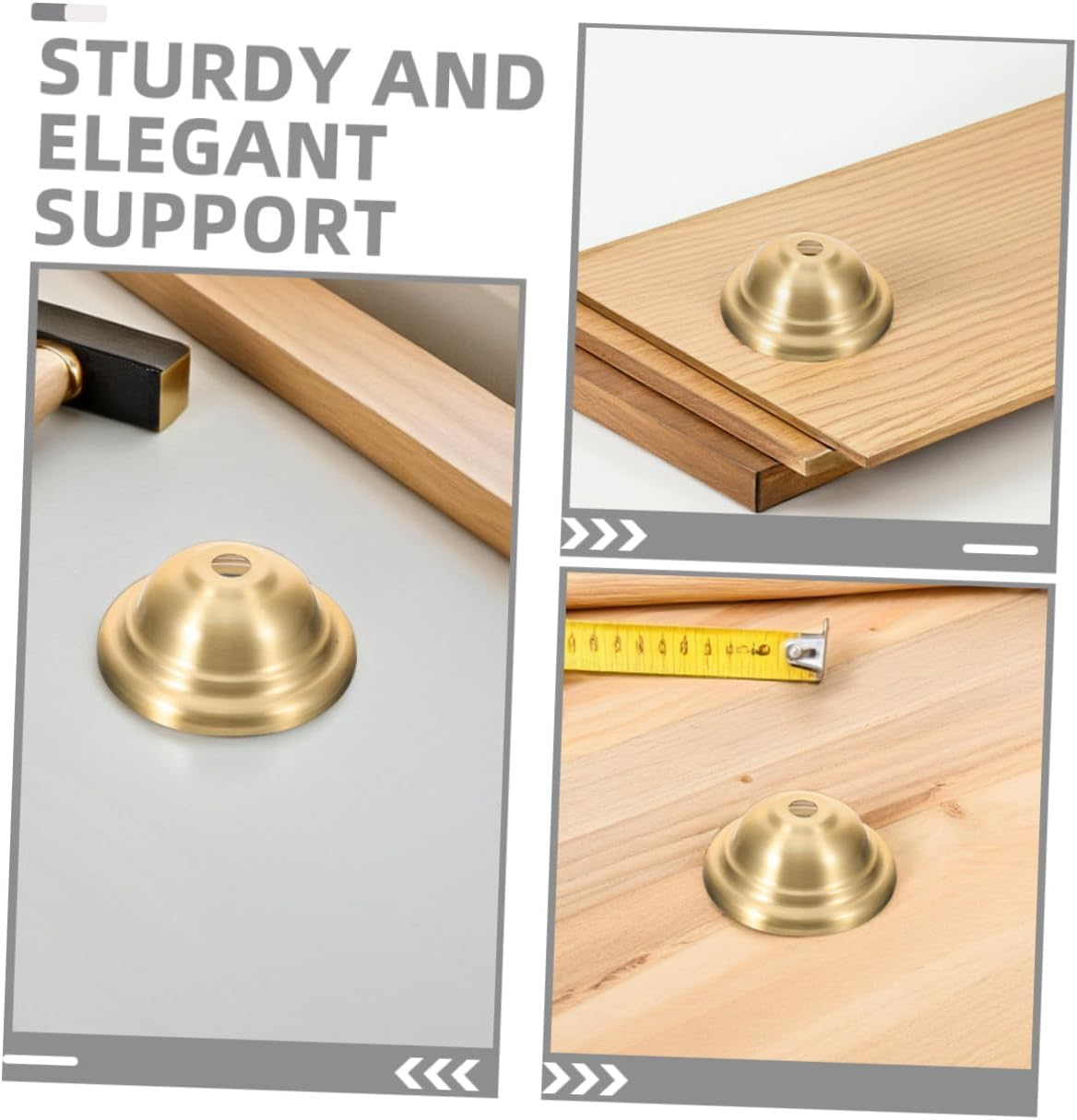 Toddmomy Pure Brass Chandelier Lamp Holder 2 Pieces Canopy with Large Mounting Plate Vintage Lamp End for Living Room and Dining Room Sturdy Ceiling Light Accessories image number 2