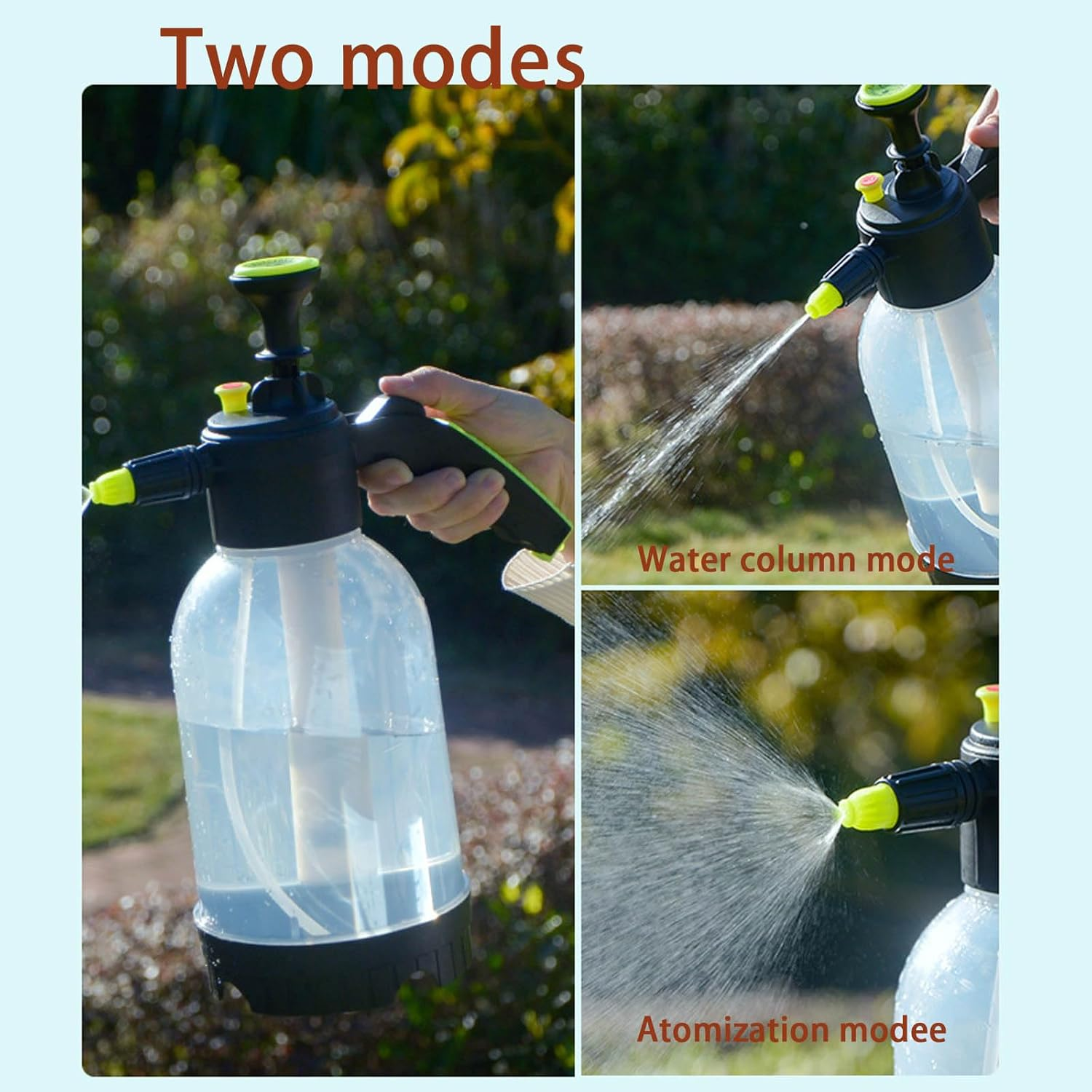 2L Fine Mist Spray Bottle, Hand Held Garden Sprayer Pump Pressure Water Sprayers, Empty Water Sprayer Watering Can with Adjustable Nozzle for Indoor and Outdoor Gardening and Home Cleaning image number 3