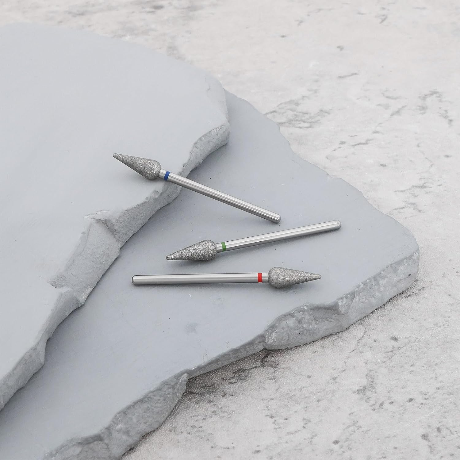 LT Easiyl 3Pcs 2.35Mm Cone Cuticle Diamond Drill Bit Fine Medium Coarse for Nail Drill Nail Polishing