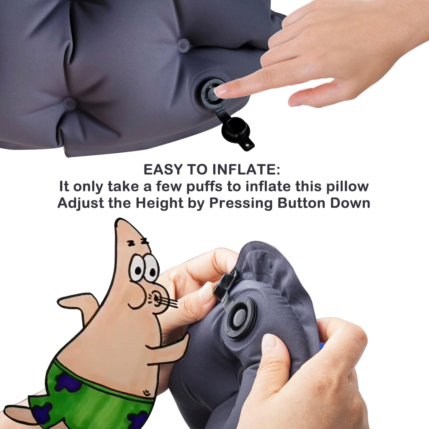 POPIPEN Inflatable Seat Cushion, Portable Air Seat Chair Cushions for Pressure Relief Breathable Waffle Square Seat Pad for Home Car Wheelchairs Office Chairs and Airplanes (1 Pack)