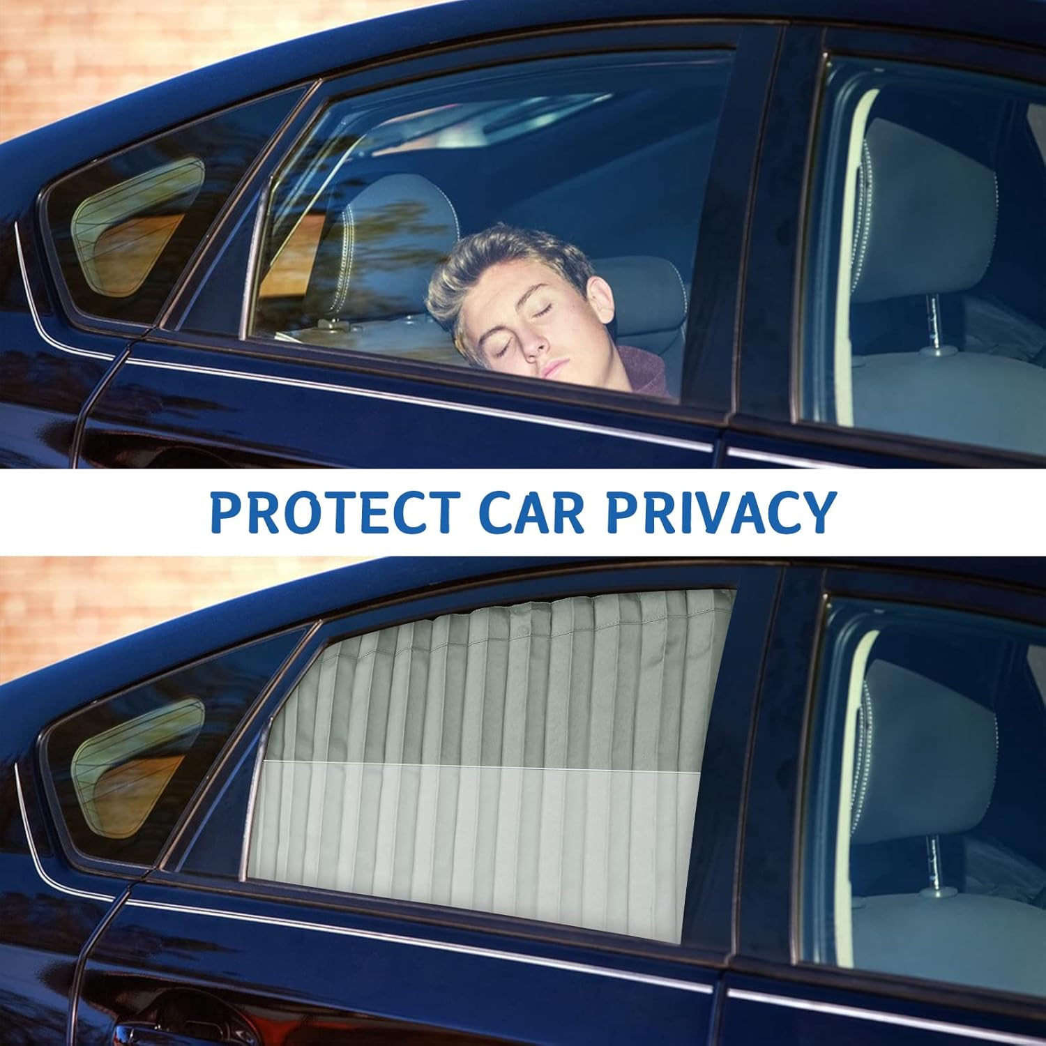 ZATOOTO Car Side Window Sun Shade - 2 Pcs Grey Magnetic Privacy Sunshades - Curtain Keeps Cooler Screen for Baby Sleeping - Black image number 5