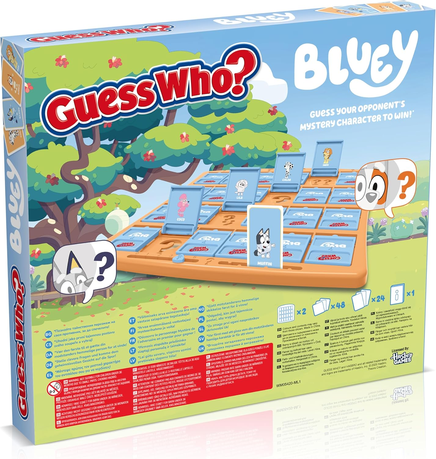 Winning Moves Guess Who? Bluey Edition - Guessing Board Game about Your Favourite Characters from Bluey - 2 Players Aged 6+ image number 1