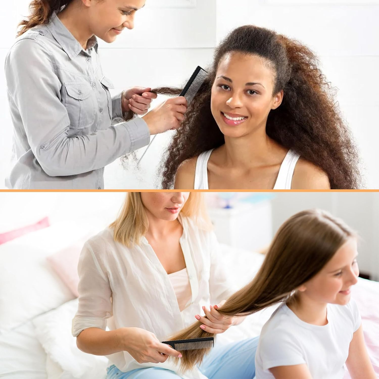 Daryunk 3 Pieces Hair Brush, Teasing Comb, Double Sided Hair Edge Brush, Rat Tail Comb, Plastic Bristle Hair Brush, for Teasing Hair Slicking Brushing Combing Styling image number 3