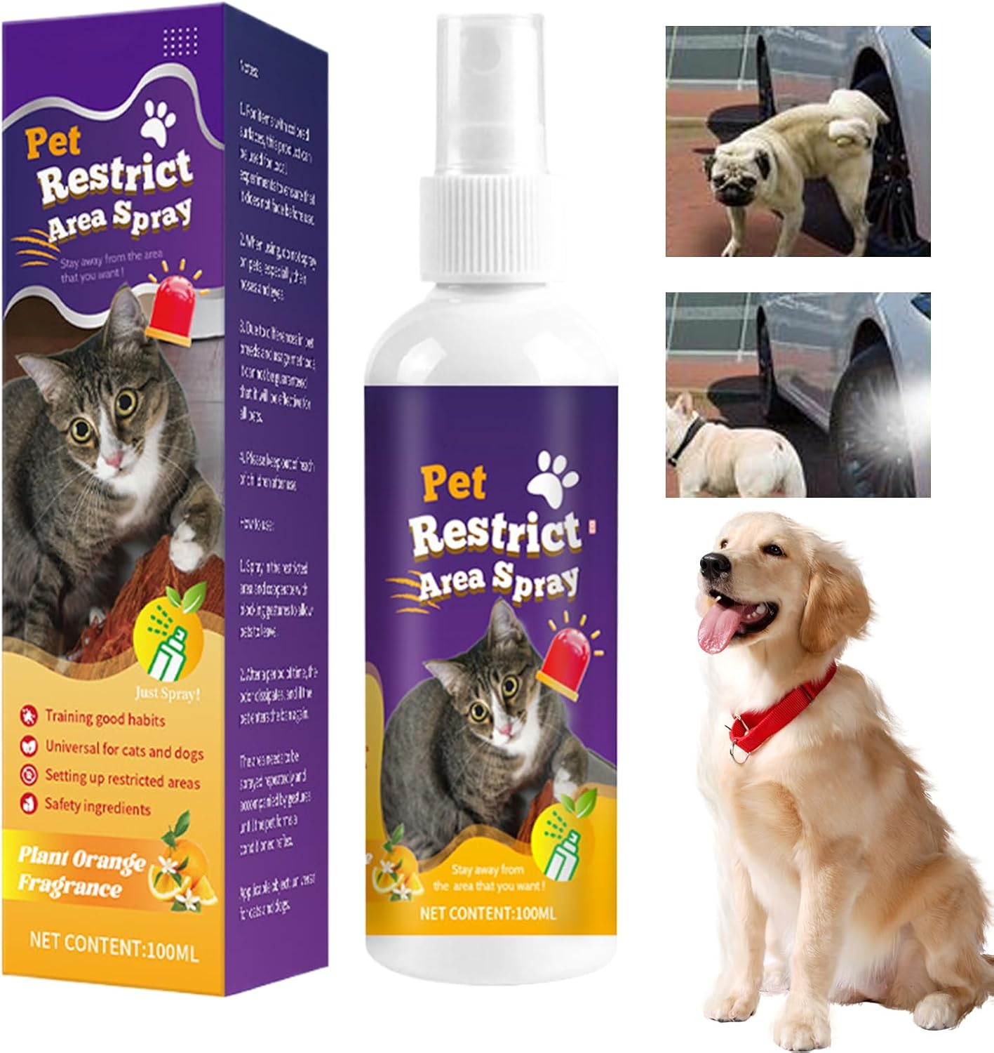Spray to Keep Cats off Furniture - Indoor Outdoor Pet Block Furniture Spray,Gentle Cat Behavior Training Tool Mattress Protector Solution for Wood Fabric image number 3