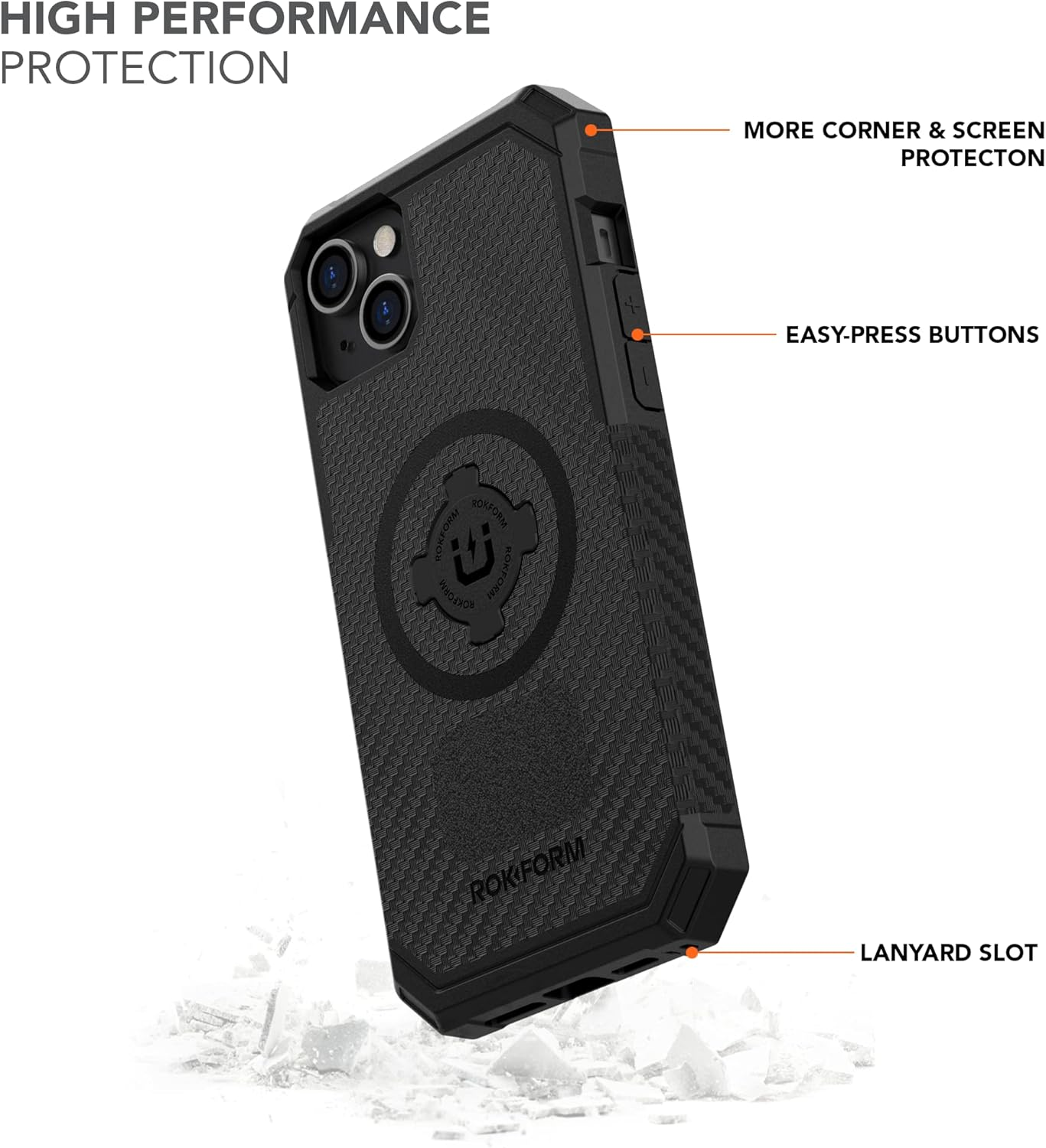 ROKFORM Iphone 14 plus Case, Rugged Series, Dual Magnet + Magsafe Compatible, Cover with Roklock Twist Lock, Magnetic Protective Apple Gear, Drop Tested Armor (Black) image number 5