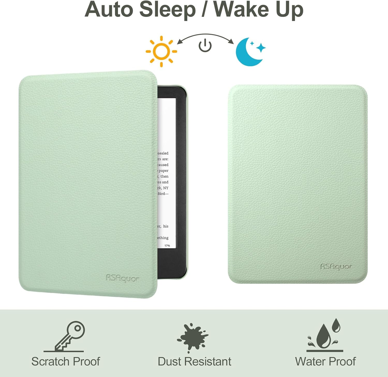 Rsaquar 6&rdquo; Kindle Case (2024 & 2022, 11Th Gen) with Hand Strap &ndash; Slim Protective Cover with Auto Sleep/Wake for Kindle Basic, Sage-Au image number 2