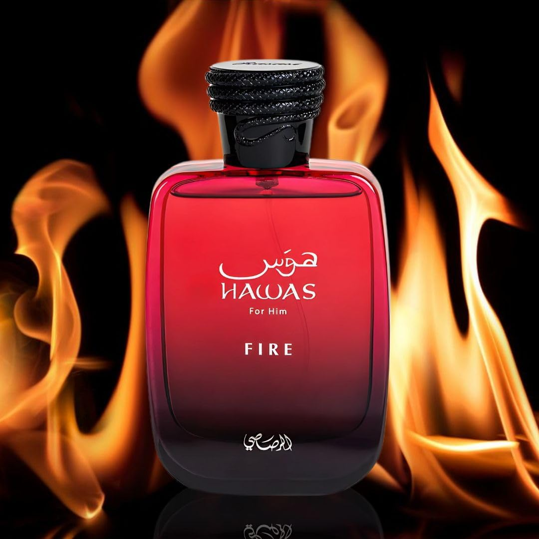 RASASI Hawas Fire for Him Eau De Parfum Spray 100ML (3.4 OZ) Ignite Your Inner Passion with a Bold and Fiery Essence&mdash;Experience a Long Lasting & Luxurious Masculine Scent