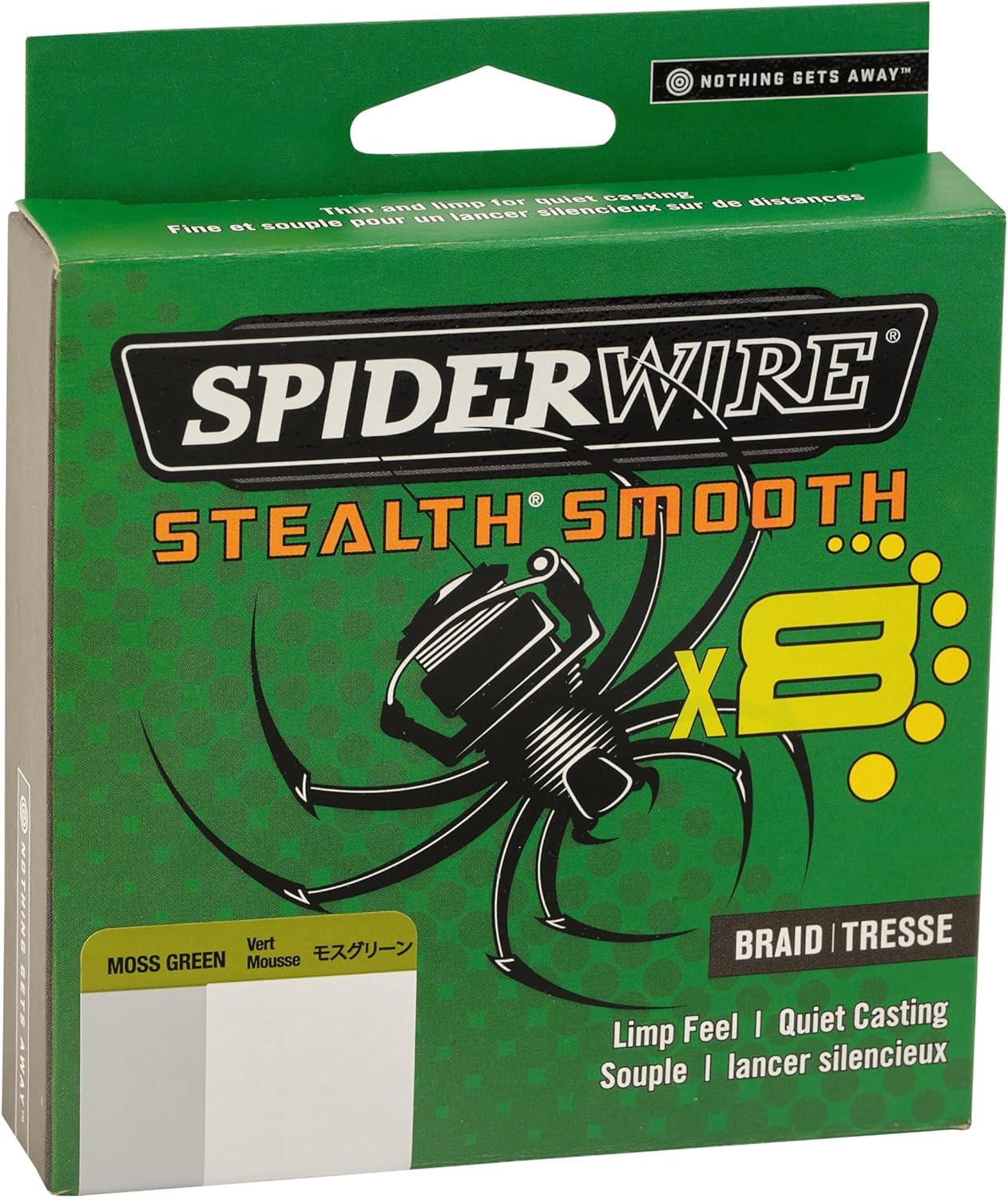 Spiderwire Stealth Smooth Superline Braid Fishing Line, Spiderwire&reg; Stealth Smooth, SCSM80G-270 SPW STSMO 80LB 270YD MGRN, Moss Green, 80/20 Pound Test-270 Yard