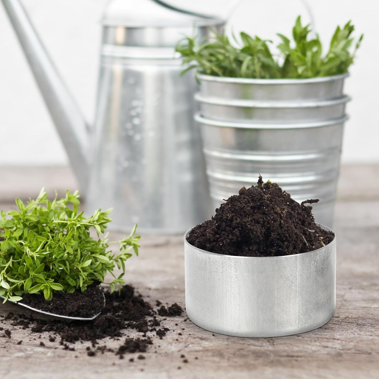 NULYLU 9Pcs Aluminum round Soil Weighing Boxes 50X30Mm Tiny Sample Containers Metal Storage Tins for Lab Soil Storage and Moisture Testing image number 4