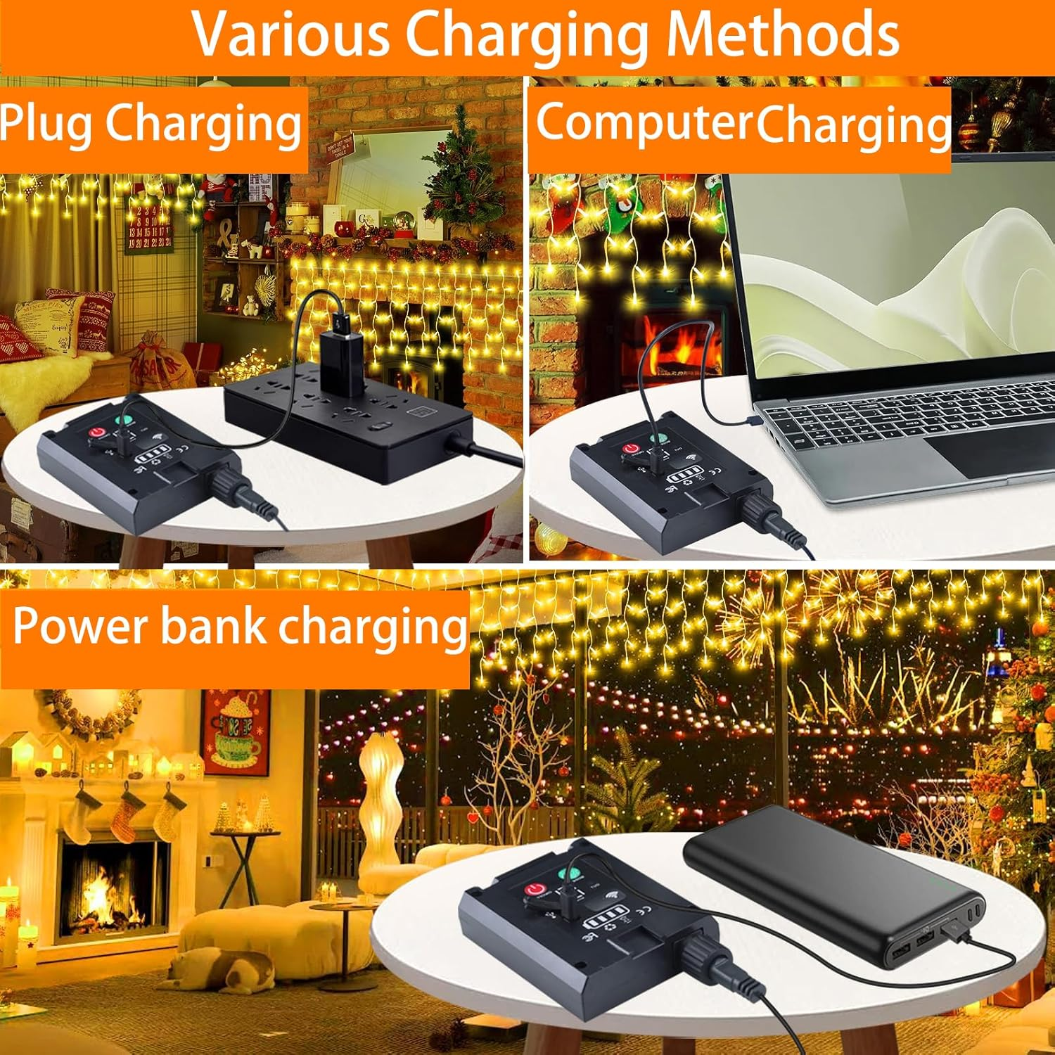 Solar Warm Icicle Lights, 35.1Ft 360 LED Curtain String Lights with Timer Dimmable,8 Modes Waterproof Fairy Lights for outside Holiday, Patio, Balcony, Window, House Eaves Decorations image number 6