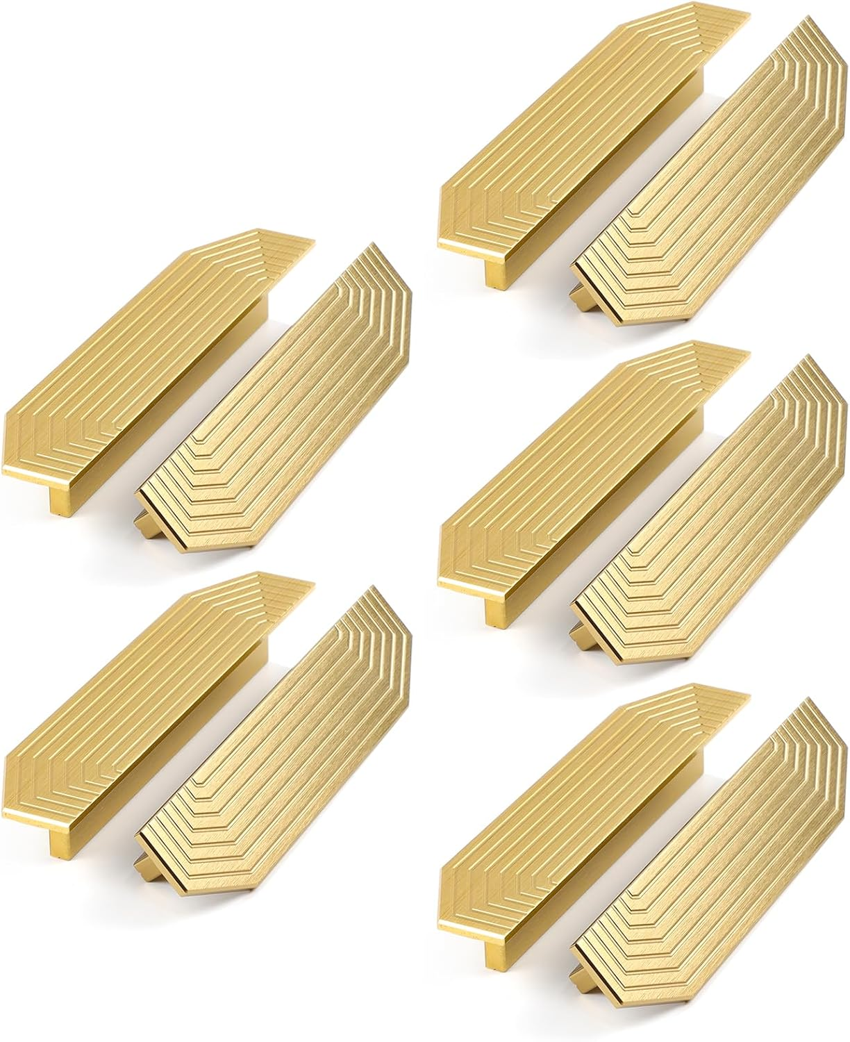 Brass Cabinet Pulls Brushed Drawer Pulls Modern Gold Cabinet Pulls Cabinet Handles Drawer Handles for Dresser Closet (2Pack-3Inch Semicircle)