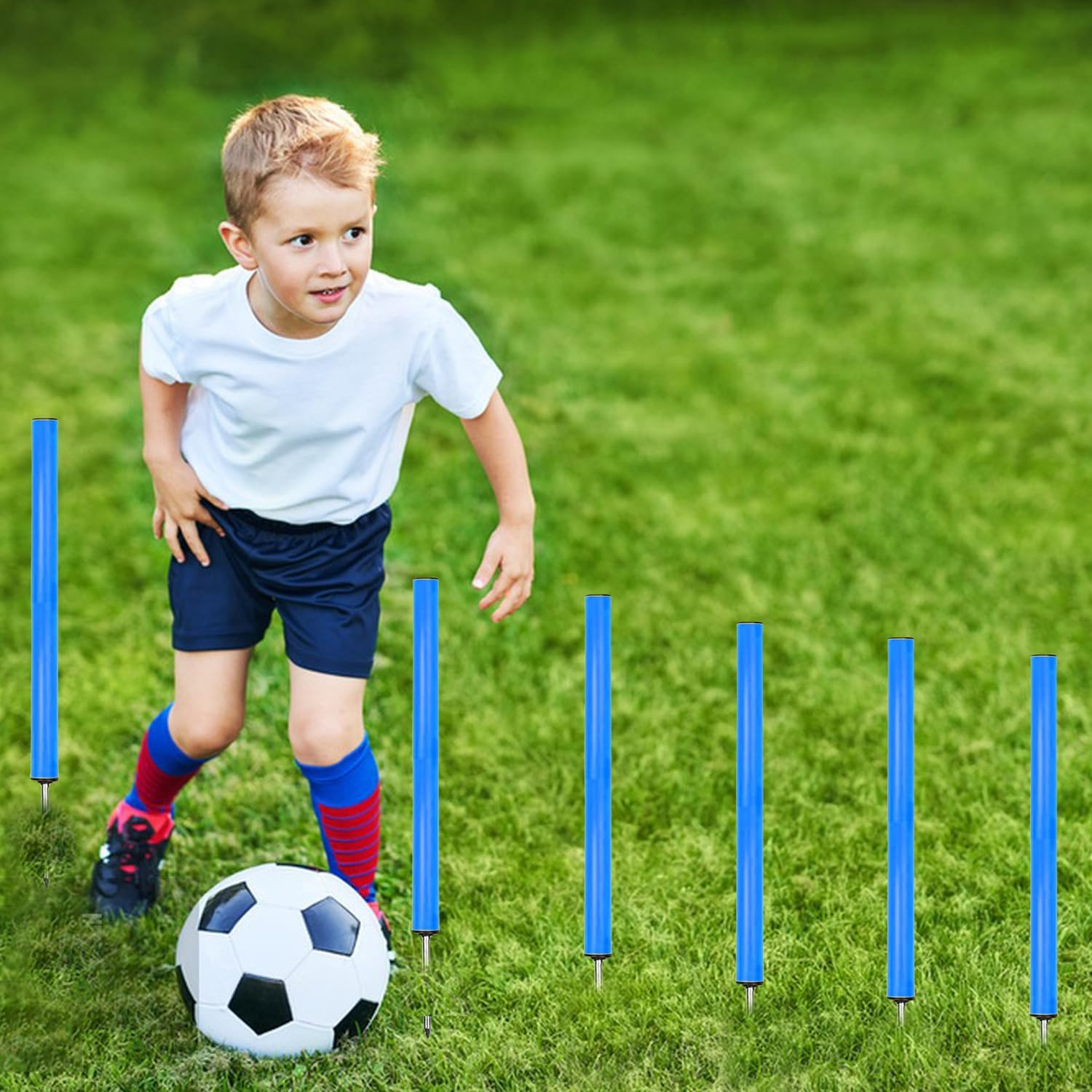 Agility Ladder Training Poles Equipment, Soccer Training Equipment-20Ft Speed Ladder, 6 Agility Poles, 6 Soccer Cones for Training Football Basketball Rugby Training Equipment for Kids Youth Adults image number 1