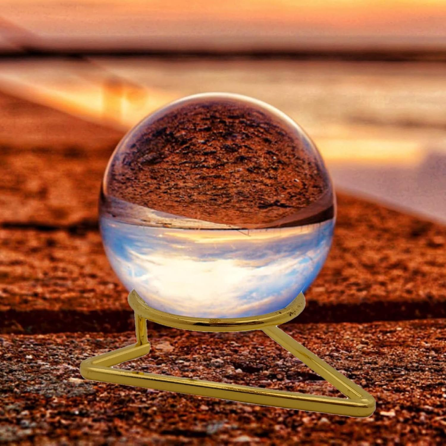 Nwsrayu 2 Pieces Metal Crystal Ball Holder, Lensball Base, Sphere Display Stand for Globe Balls ,Geode, Rocks, Crystals, Baseballs,Tennis Balls,Mineral Agate Fossil Coral Gemstone 50-110 Mm image number 4