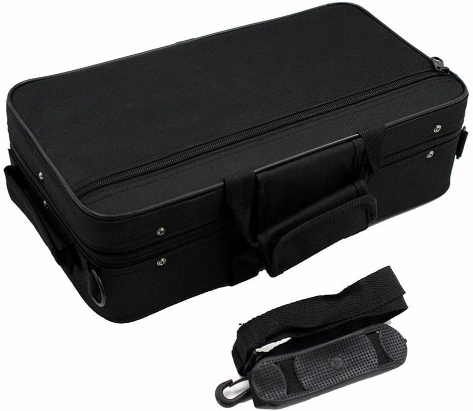T TOOYFUL Clarinet Case with Adjustable Shoulder Strap, Black, Cotton, B♭ Clarinet, Brass and Woodwind Instruments