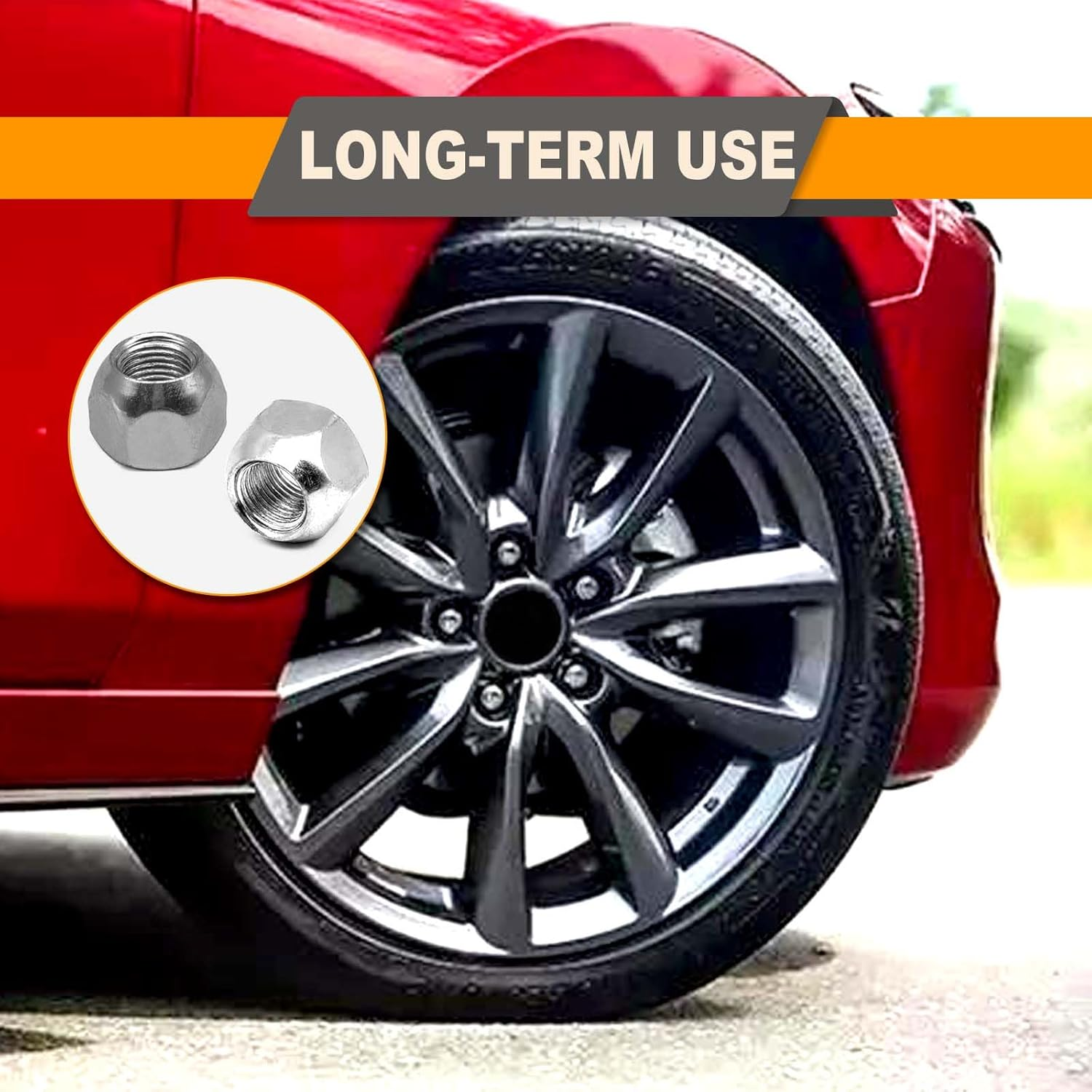 10 Pcs 1/2-20 Inch Silver Stainless Iron Trailer Open End Lug Nuts, 509 Tire Lugs Wheel Nuts, Open End Acorn Bulge Wheel Lug Nuts for Trailers image number 1