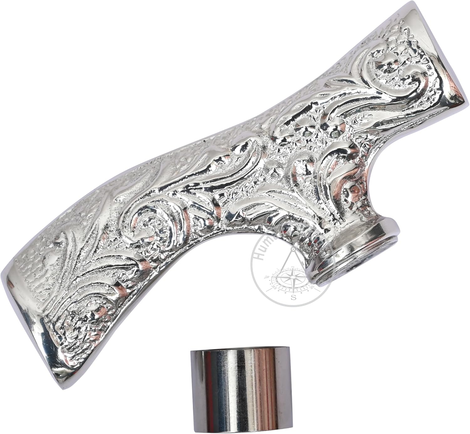 Antique Brass Walking Stick Deluxe Walking Cane Beautiful Brass Silver Handle Walking Stick for Men and Women Gift image number 1