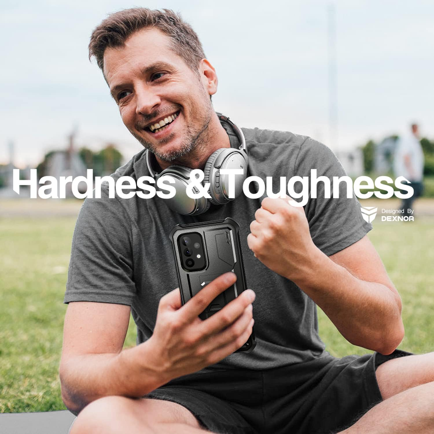 Dexnor for Samsung Galaxy A53 Case Built-In Screen Protector and Kickstand 360 Full Body Heavy Duty Military Grade Protection Shockproof Protective Cover for Samsung Galaxy A53 - Black - Black image number 5