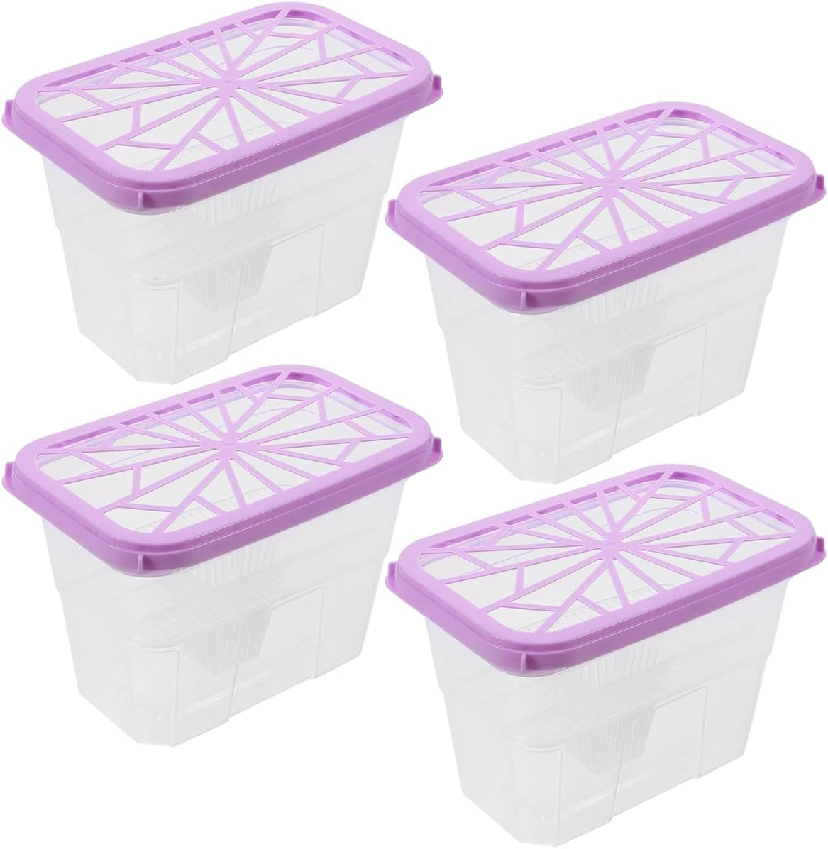 HOODANCOS Reusable Moisture Absorber Box 4-Pack Large Capacity Plastic Holder for Indoor Humidity Control in Wardrobes Shoe Cabinets Bookcases image number 1