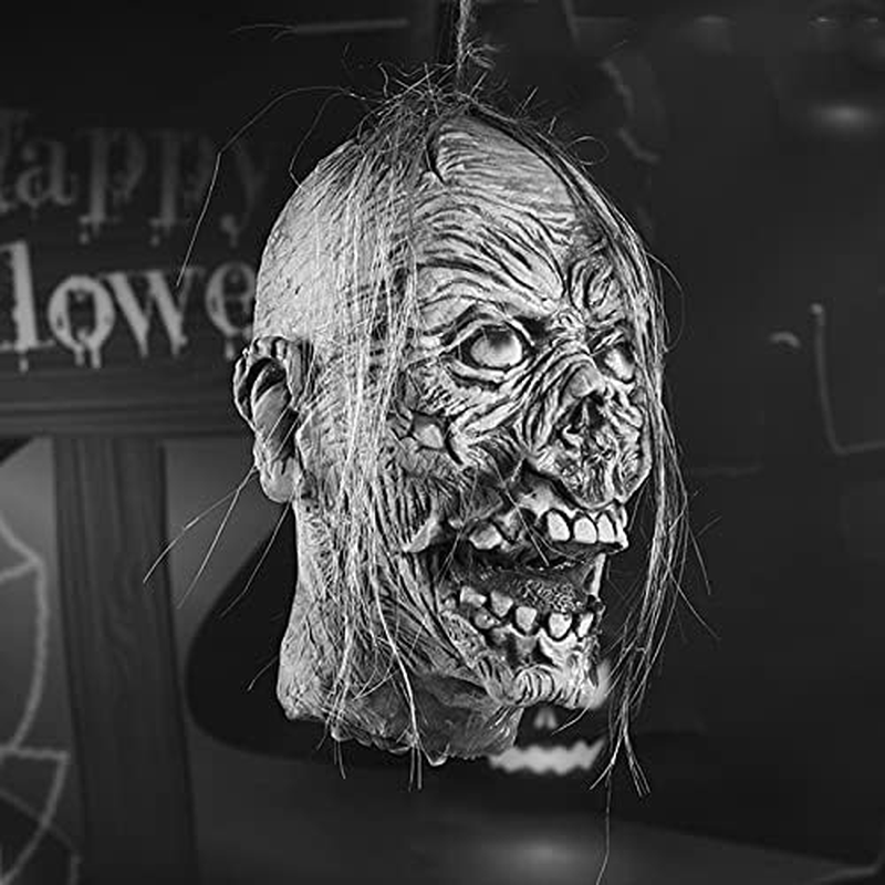 Mummy Head Hanging Ornament, Creepy Halloween Props Pendant Durable Halloween Horror Hanging Head Decoration for Home Haunted House Bar/1133 (Size : Male) image number 3