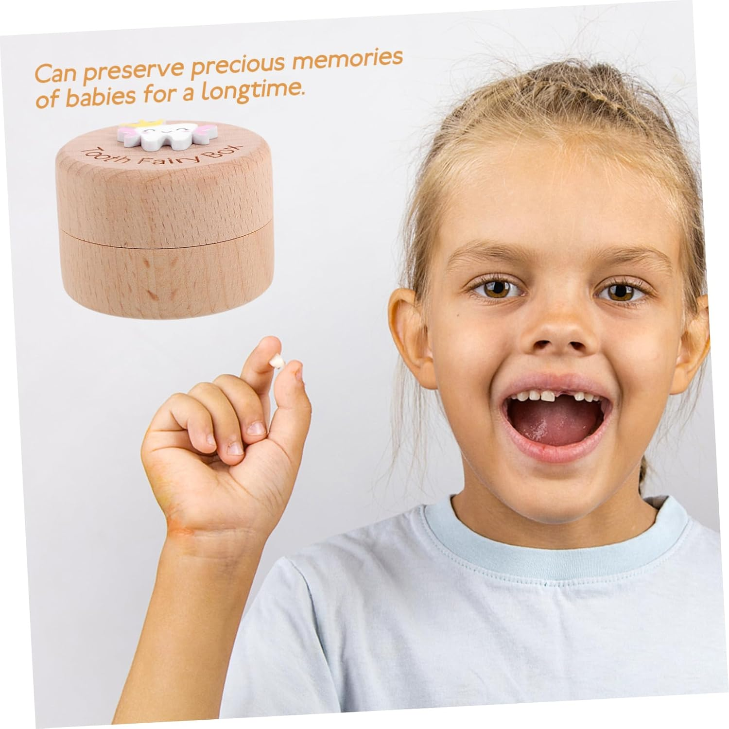 Happyyami Teeth Holder Keepsake Box Wooden Tooth Storage Container for Teeth and Fetal Hair Compact Design Safe Smooth Surface Capacity Construction image number 5