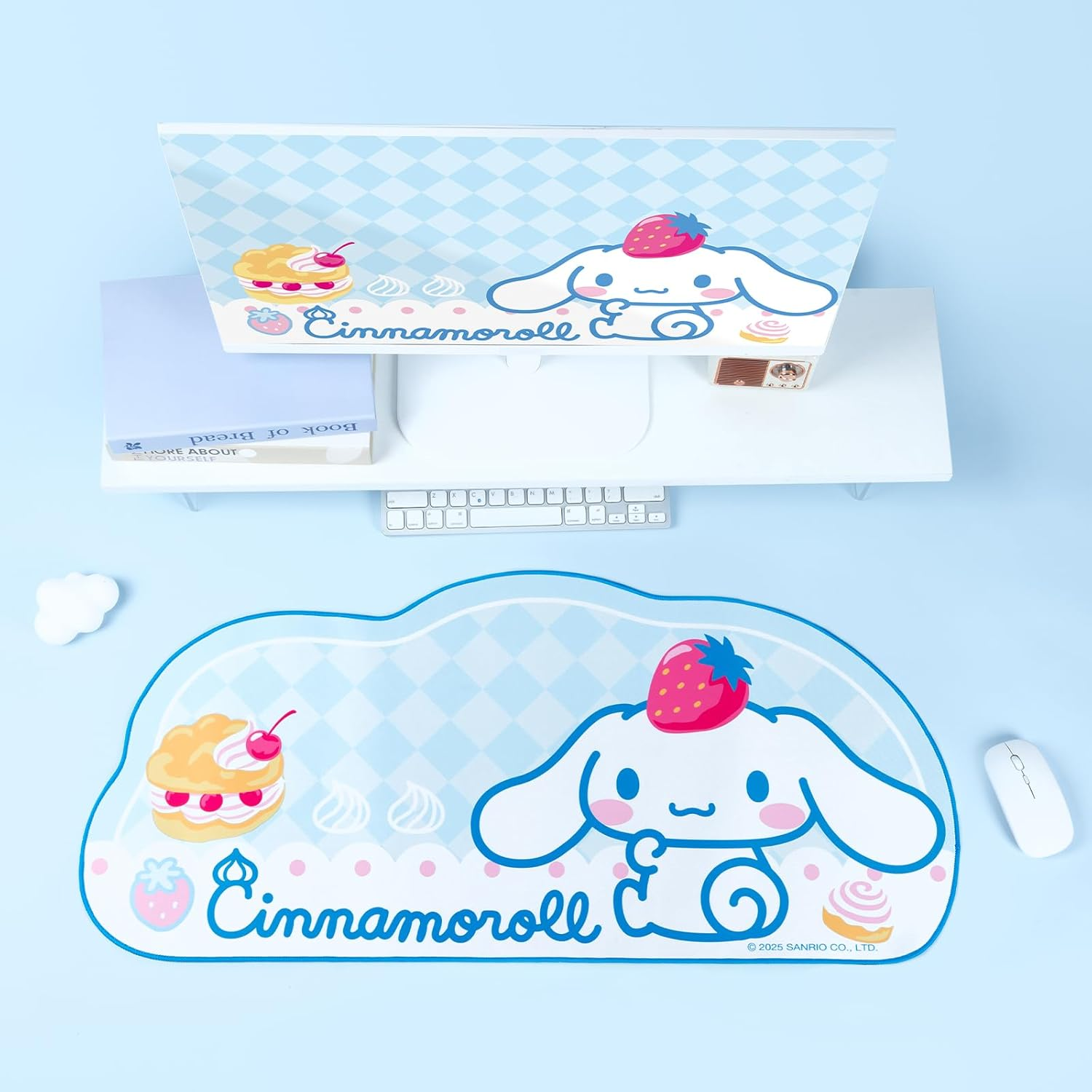 Kuitmor Kawaii Anime Dog Mouse Pad, Non-Slip Waterproof Desk Mat for Keyboard, Durable Large Extended Mouse Pad with Cloud Shape Edge for Office Gaming - DEG image number 3