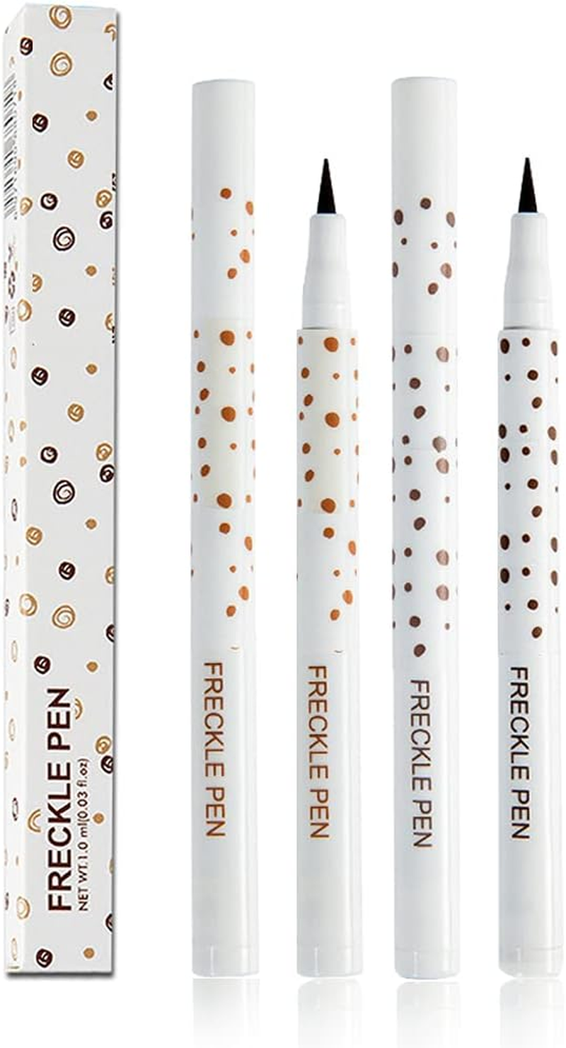 2 Colors Freckle Pen Waterproof Long-Lasting Quick Dry Small Spot Natural Lifelike Freckle Makeup Pen (Light Brown)