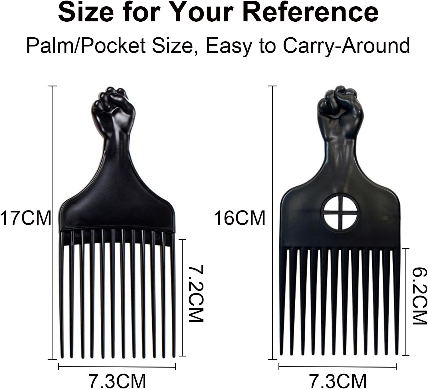 2 Pieces Professional Afro Hair Comb Detangling Comb Hairdressing Comb Afro Braiding Comb for Wigs Natural African Thick Curly Long Short Hair Styling Men Women Hair Salon